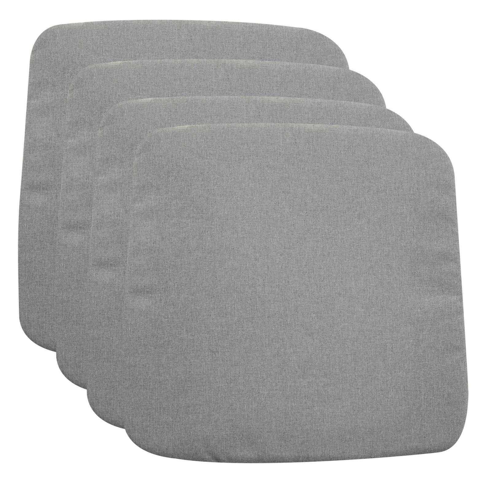 IDIMEX Подушки CHIARA, rutschfeste Подушка для стула im 4er Set, Stuhlauflagen wasserabweisend grau