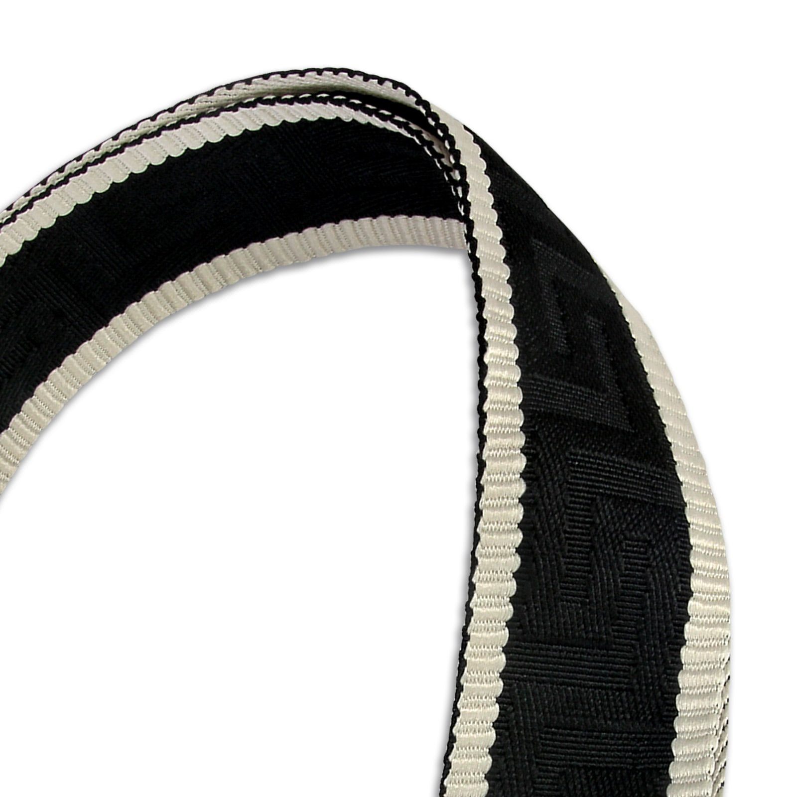 FLORENCE Tragegurt Florence Damen Boho-Gurt Canvas Leder, Damen Tragegurt, Echtes Leder, Panama Canvas schwarz, beige ca. 140cm