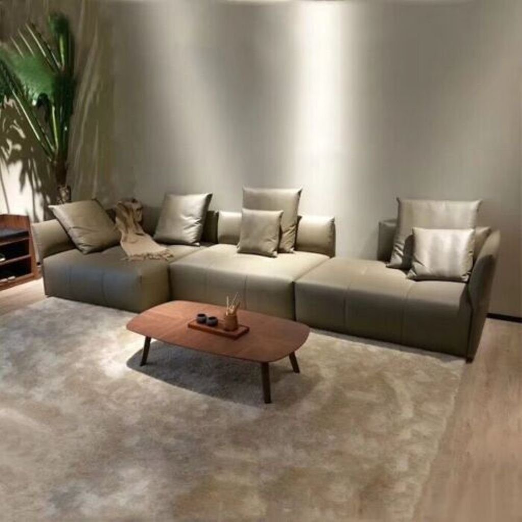 JVmoebel Ecksofa, Sitz Grau Sofas Sofa Dreisitzer 3er Polster Design Zimmer Moderne Couch