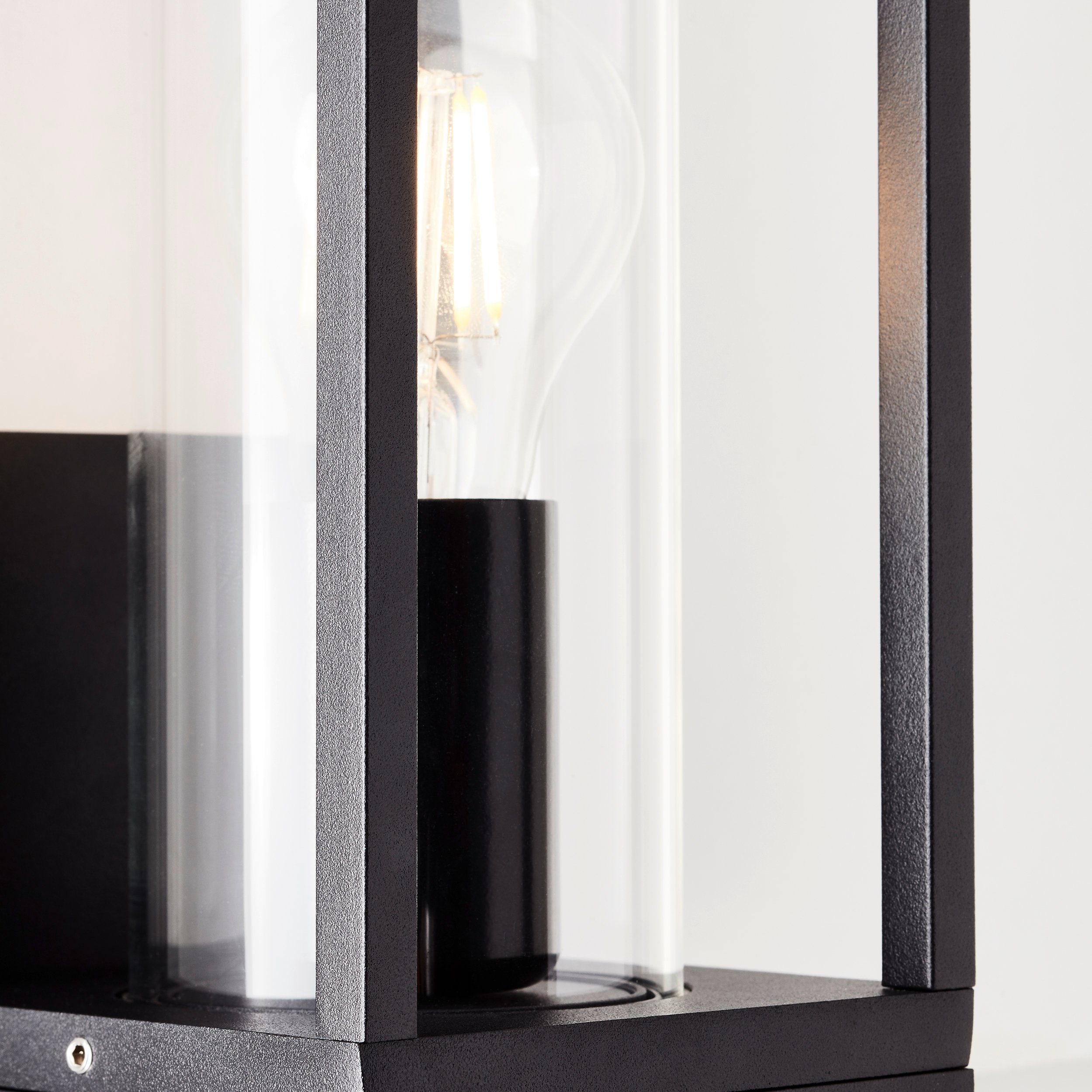 25 Lightbox schwarz x ohne 11 cm, Glasschirm, Außenwandlampe, x E27, Leuchtmittel, IP44, Außen-Wandleuchte, 14