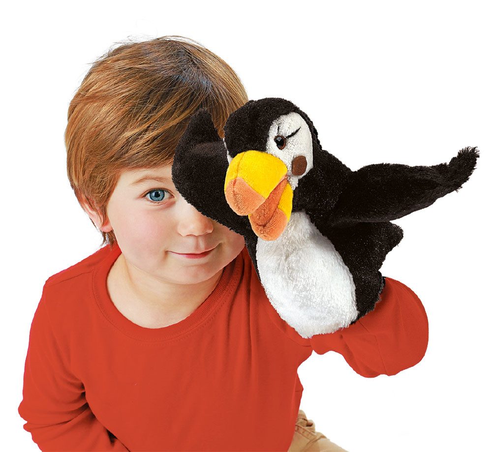 Folkmanis Handpuppen Handpuppe Folkmanis Handpuppe Vogel, Kleiner Papageientaucher 3027 (Packung)