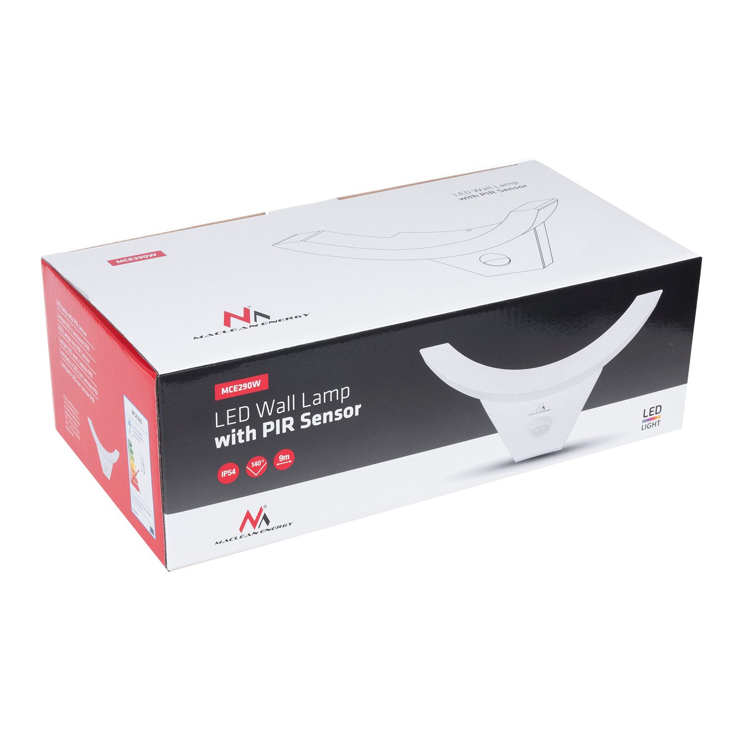 Maclean LED Außen-Wandleuchte MCE290 mit Bewegungs- und Dämmerungssensor, LED-Lampe mit Infrarot-Bewegungssensor