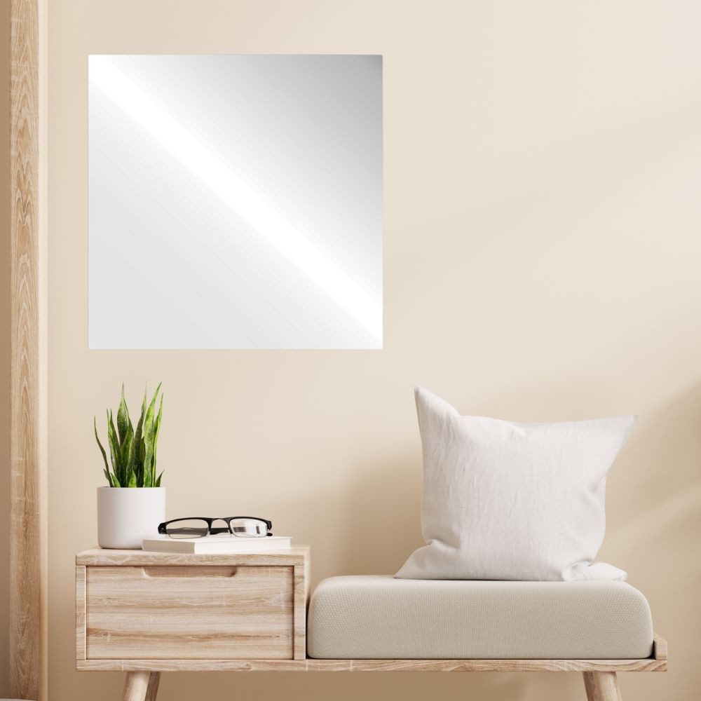 LebensWohnArt Wandspiegel Puristischer Spiegel ENJA 40x40cm rahmenlos ESG-S günstig online kaufen