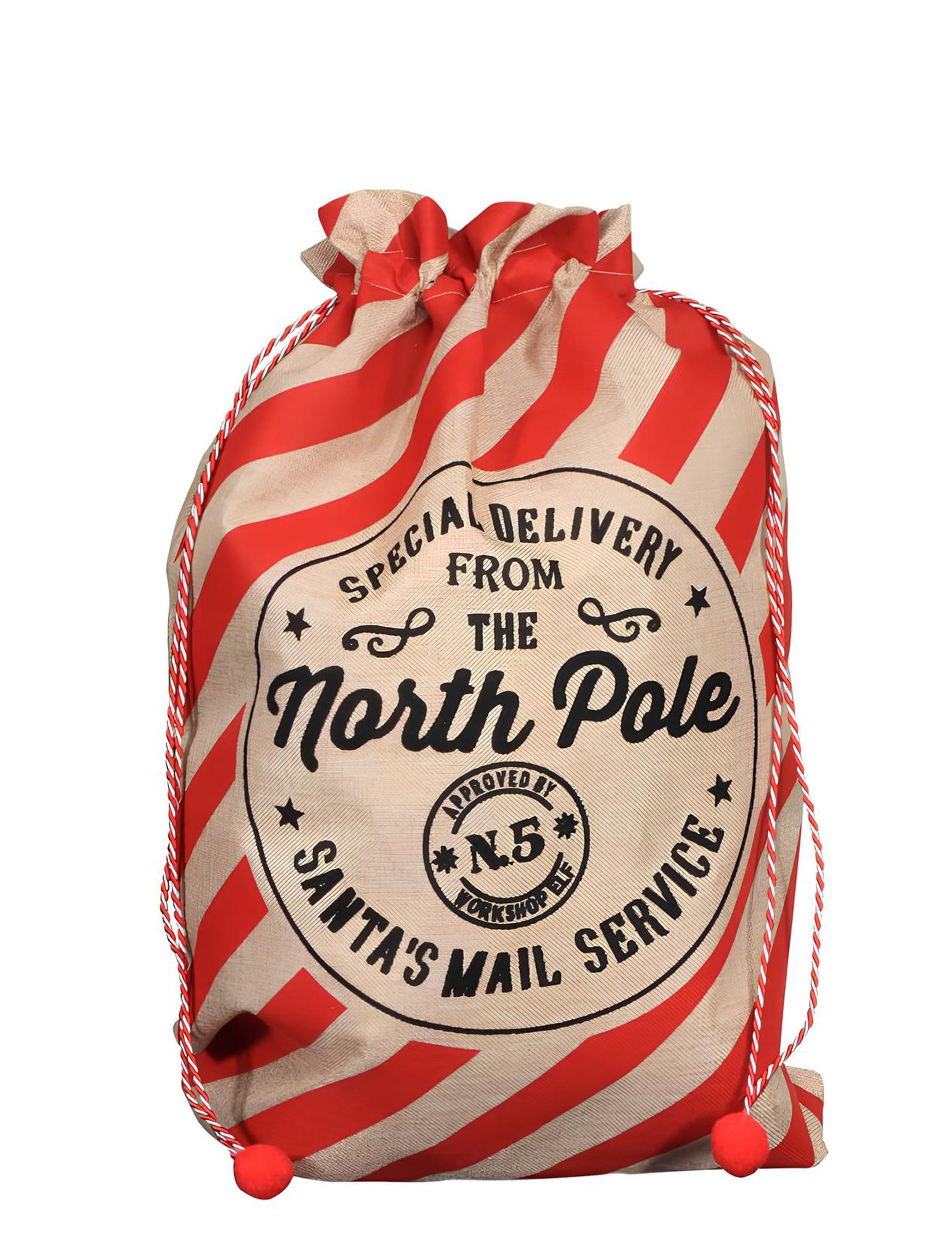 CHAKS Kostüm Weihnachtssack Gestreift Sack de Noël rayée 50 x 70 cm