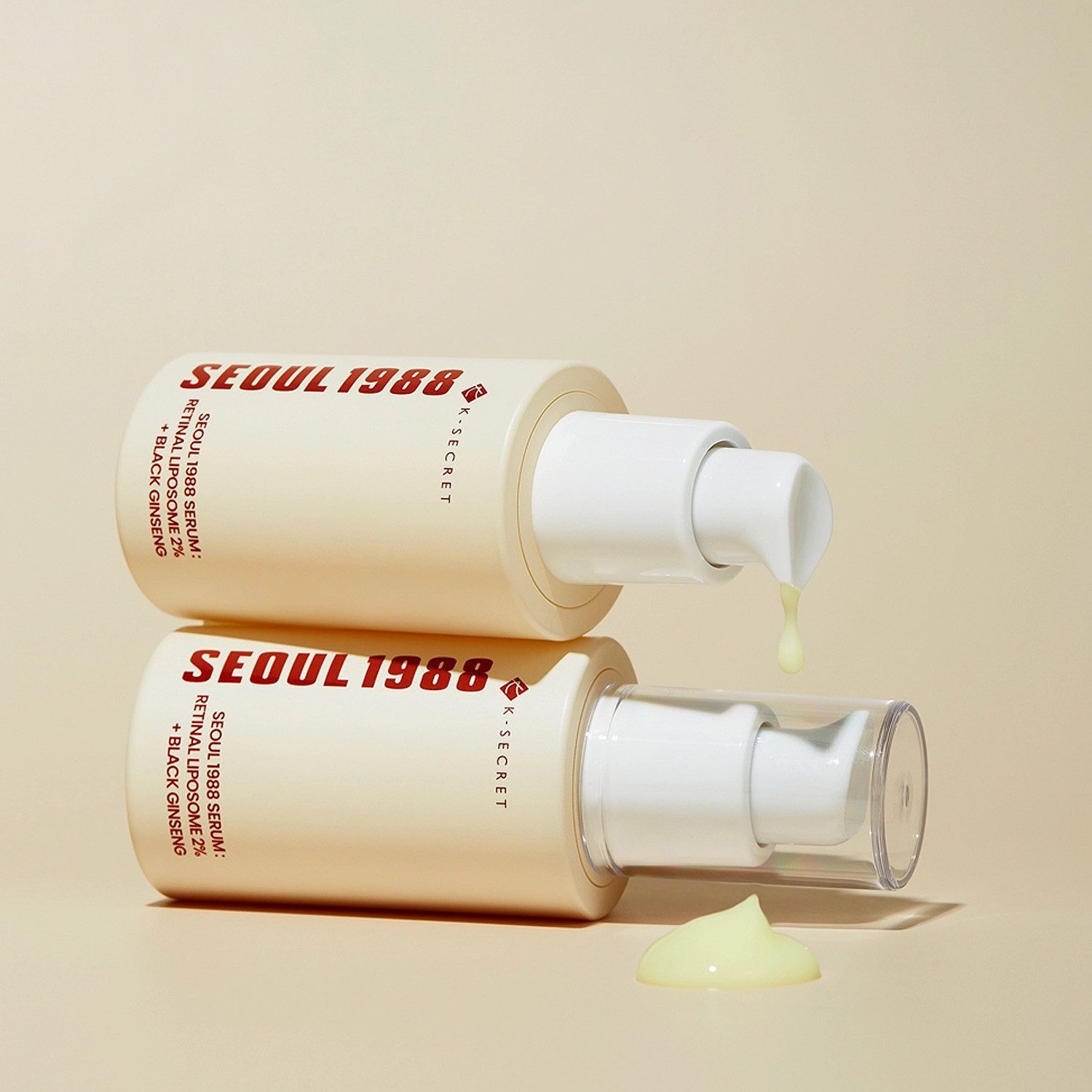 K-Secret Gesichtsserum Seoul 1988 Serum - Black Ginseng & Retinal Liposome 2 % - 30ml schnelleinziehend, für empfindliche Haut geeignet -, Anti-Aging-Formel, ohne Duftstoffe, K-Beauty