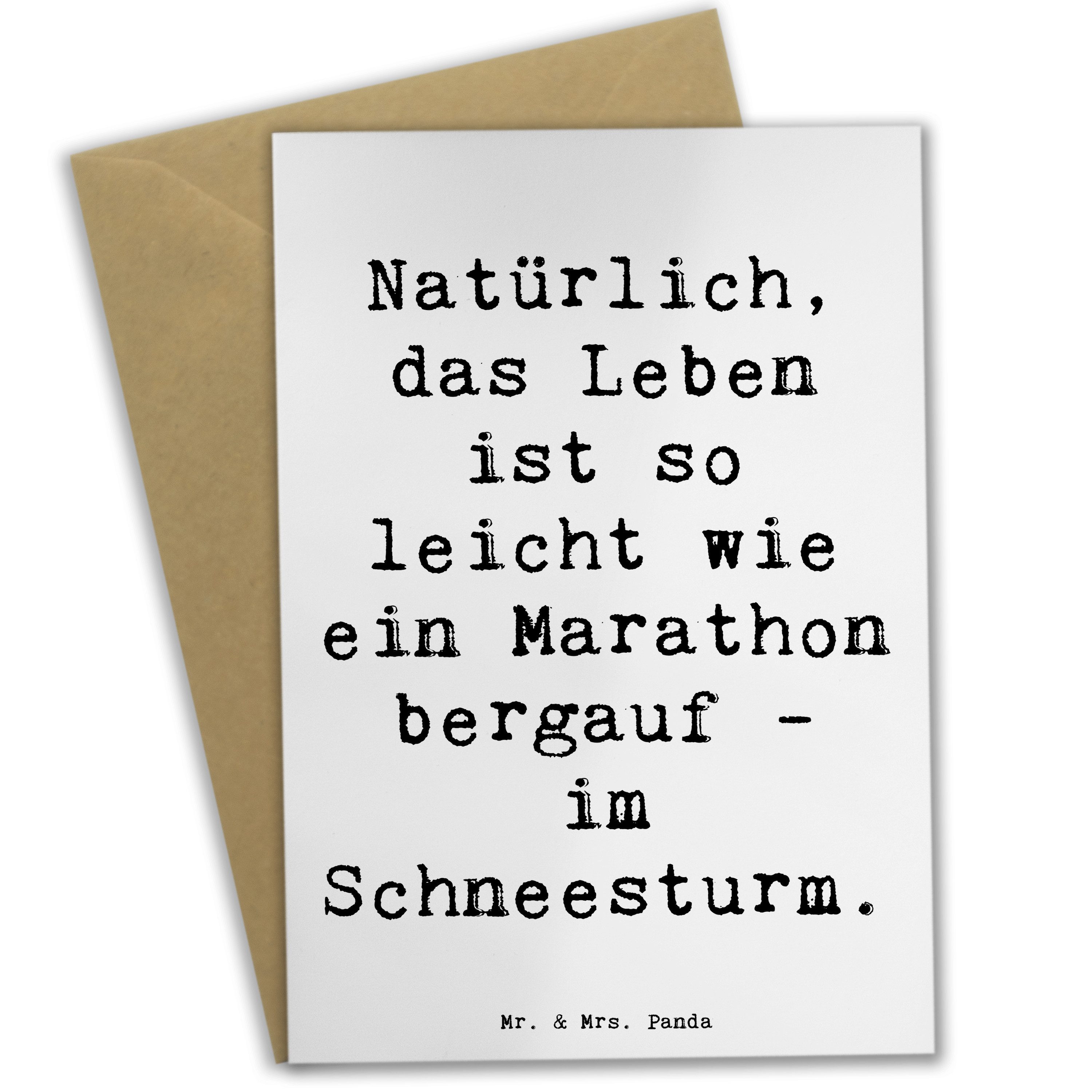Mr. & Mrs. Panda Grußkarte Spruch Leichtigkeit im Leben Weiß