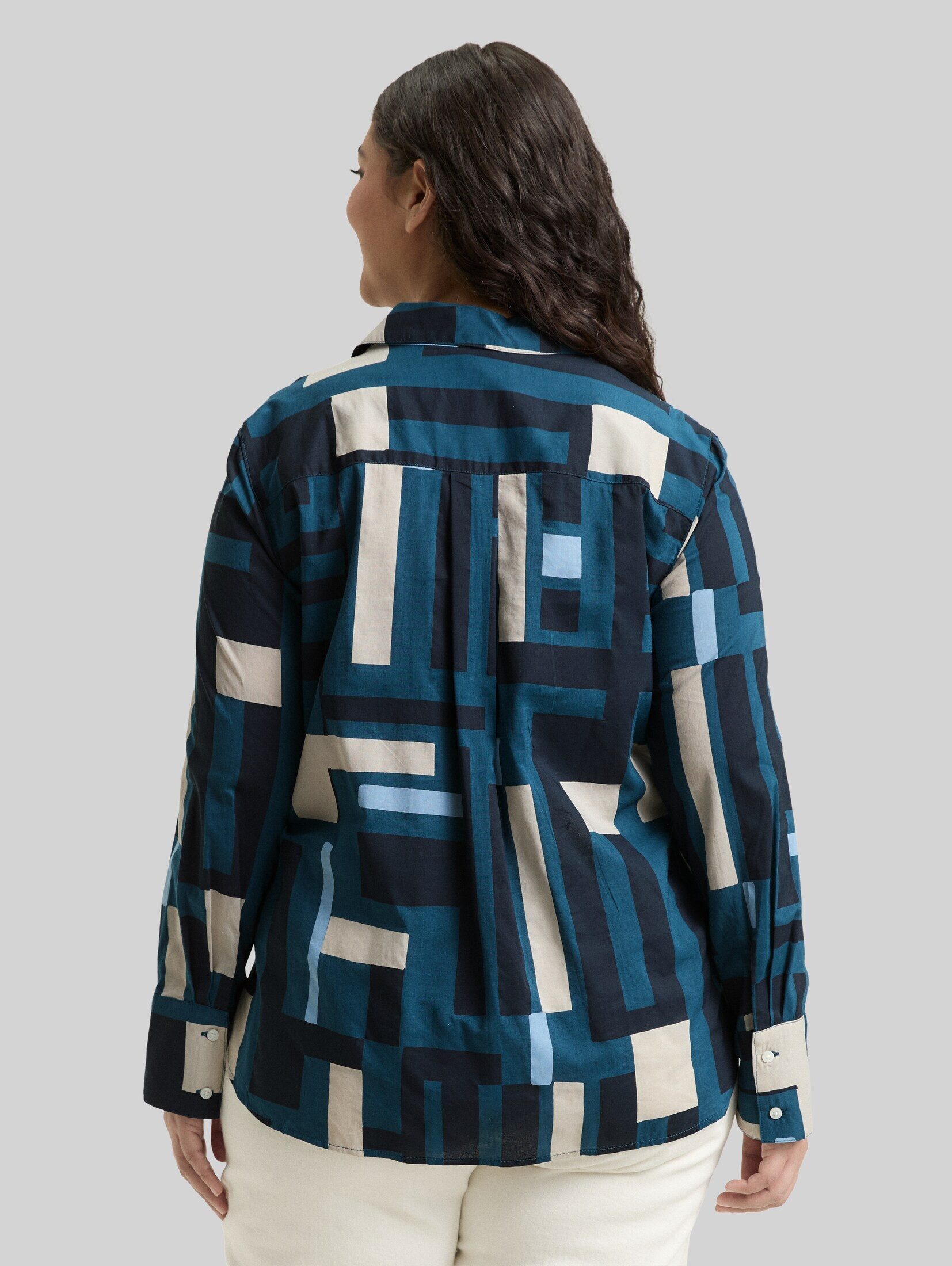 TOM TAILOR PLUS Langarmbluse Blusen & Shirts Plus Size - Hemdbluse mit Muster