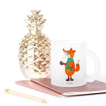 Mr. & Mrs. Panda Teeglas Fuchs Keksdose - Transparent - Geschenk, Glas Teetasse, Winter, Teegl, Premium Glas, Liebevolles Design