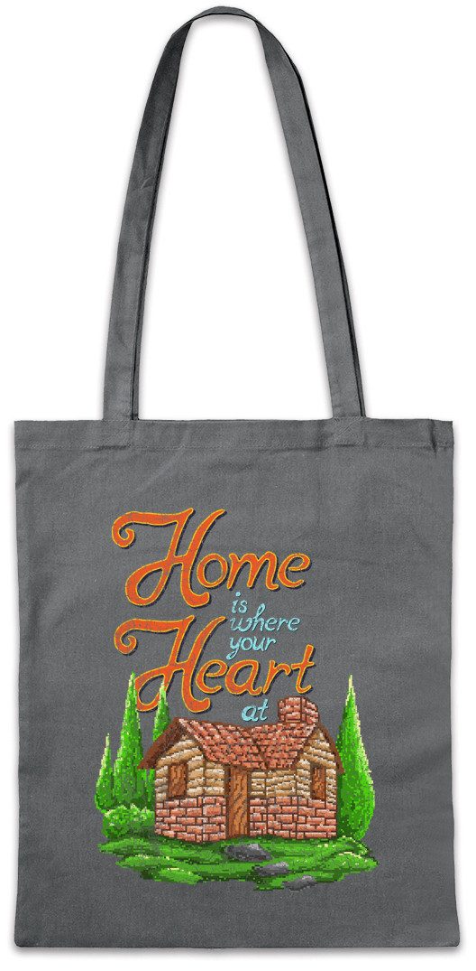 Beuteltasche Home Is Where Your Heart At Stofftasche Is Love Couple Zelten Zelt