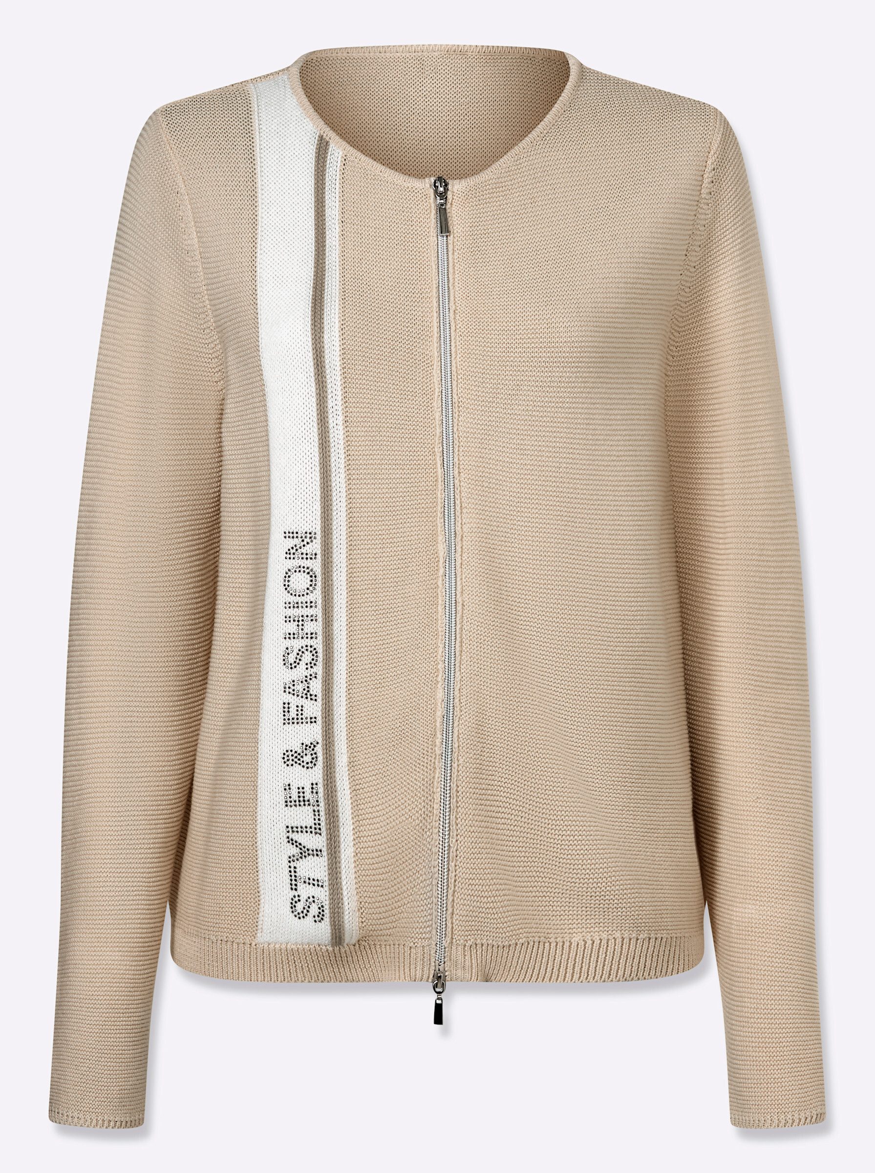 Strickjacke Strickjacke Langarm Links-Strick