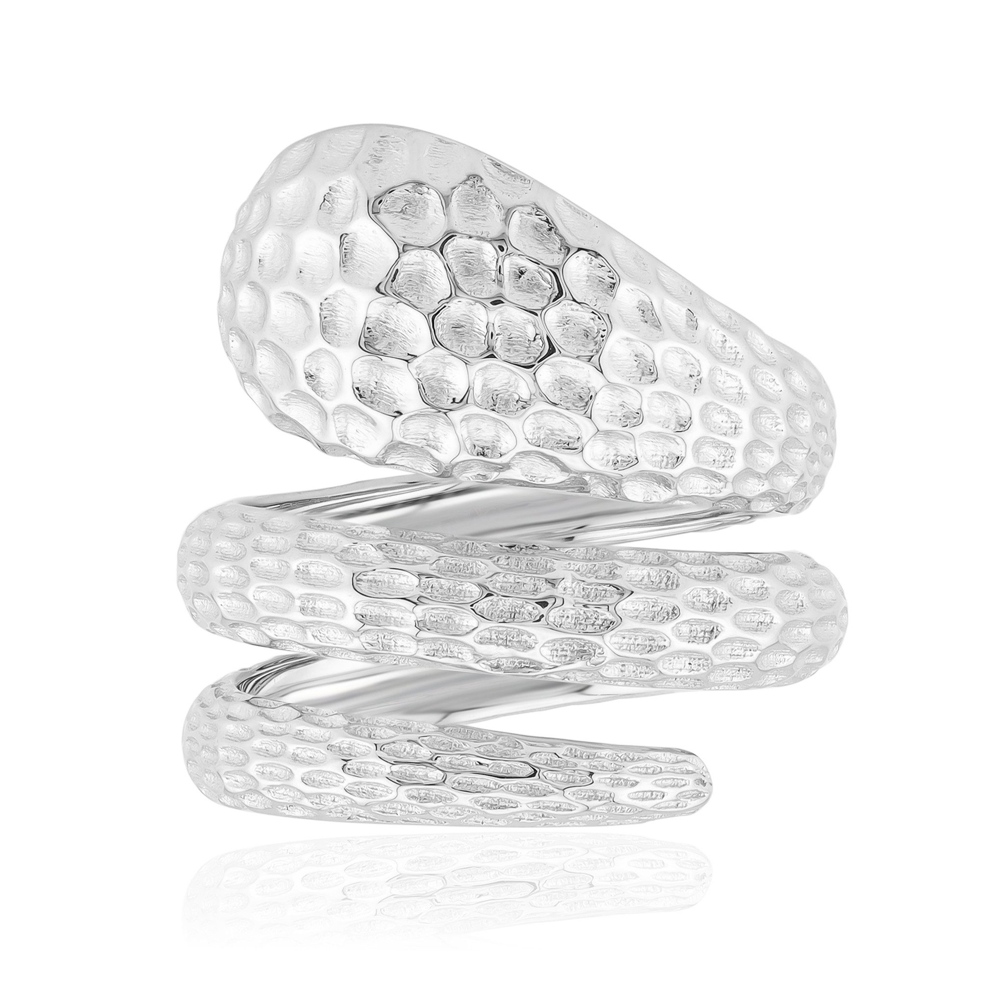 Silberring Cavill Ring aus 925 Sterling Silber, platinbeschichtet, Damen 16-20