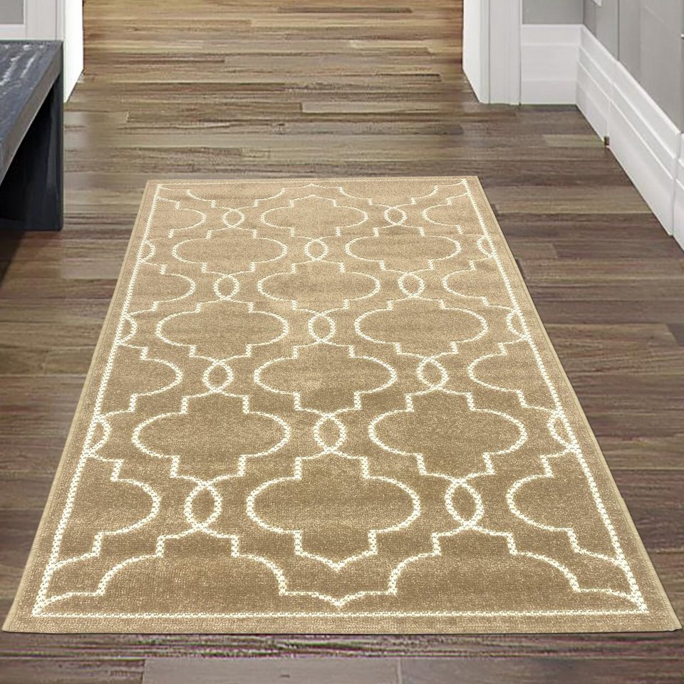 Teppich Orientalischer Teppich, In- & Outdoor, warme Farben - beige, Teppich-Traum,  rechteckig, Höhe: 12 mm
