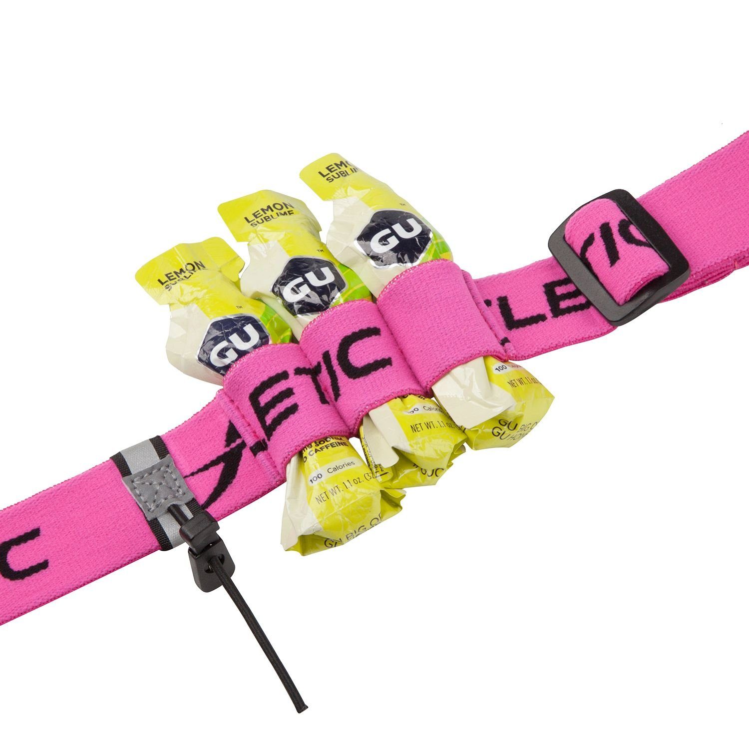 Fitletic Laufgürtel Laufgürtel "Race 2" Pink Gelschlaufen, mit Laufausrüstung für Premium Startnummer-Halterung