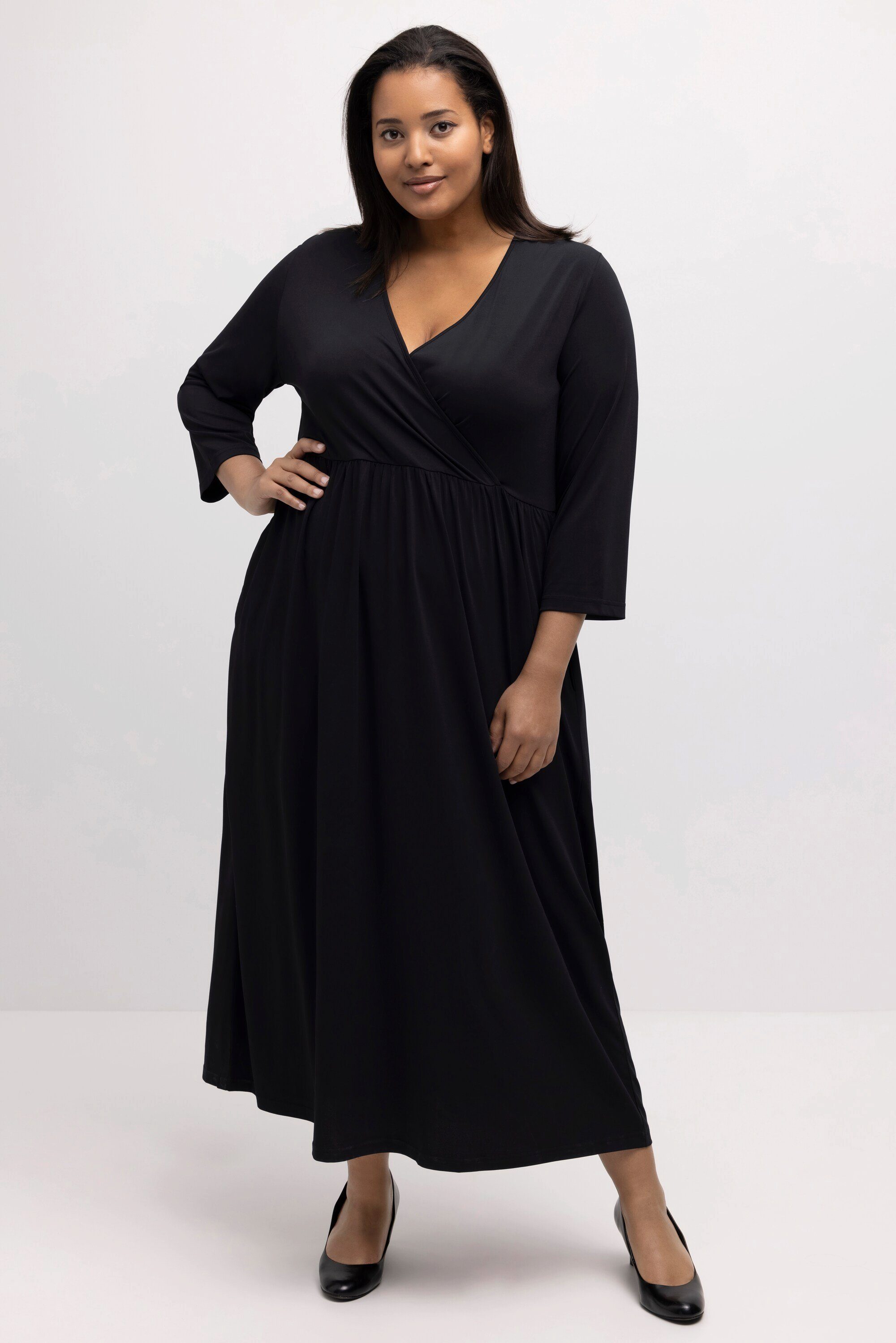 Ulla Popken Maxikleid Midikleid Punkte Wickeloptik günstig online kaufen