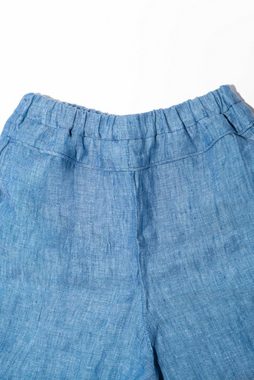 Zimt & Grün Leinenhose Leinen-Hose Kai, Gummibund mit Kordel, Jeans Blau elastichen