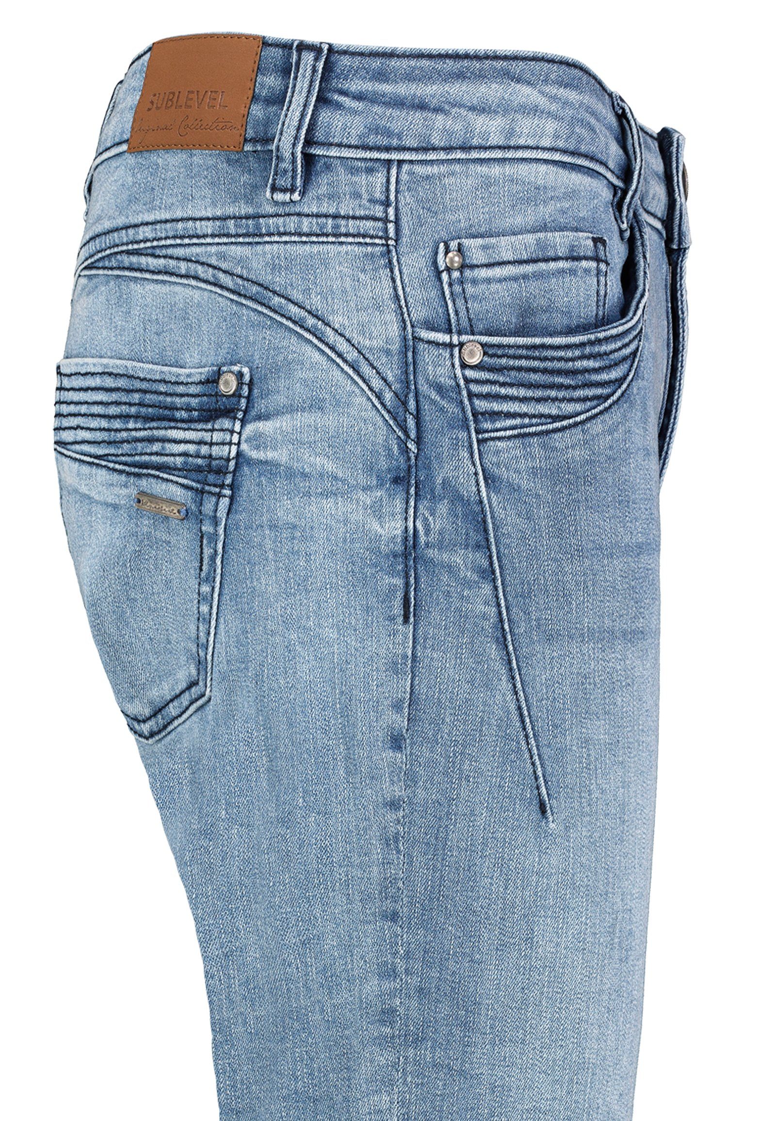 SUBLEVEL Bermudas Damen Capri Hose Jeans Shorts 3/4 Hose Short Bermuda Denim Short – Bild 4 von 5