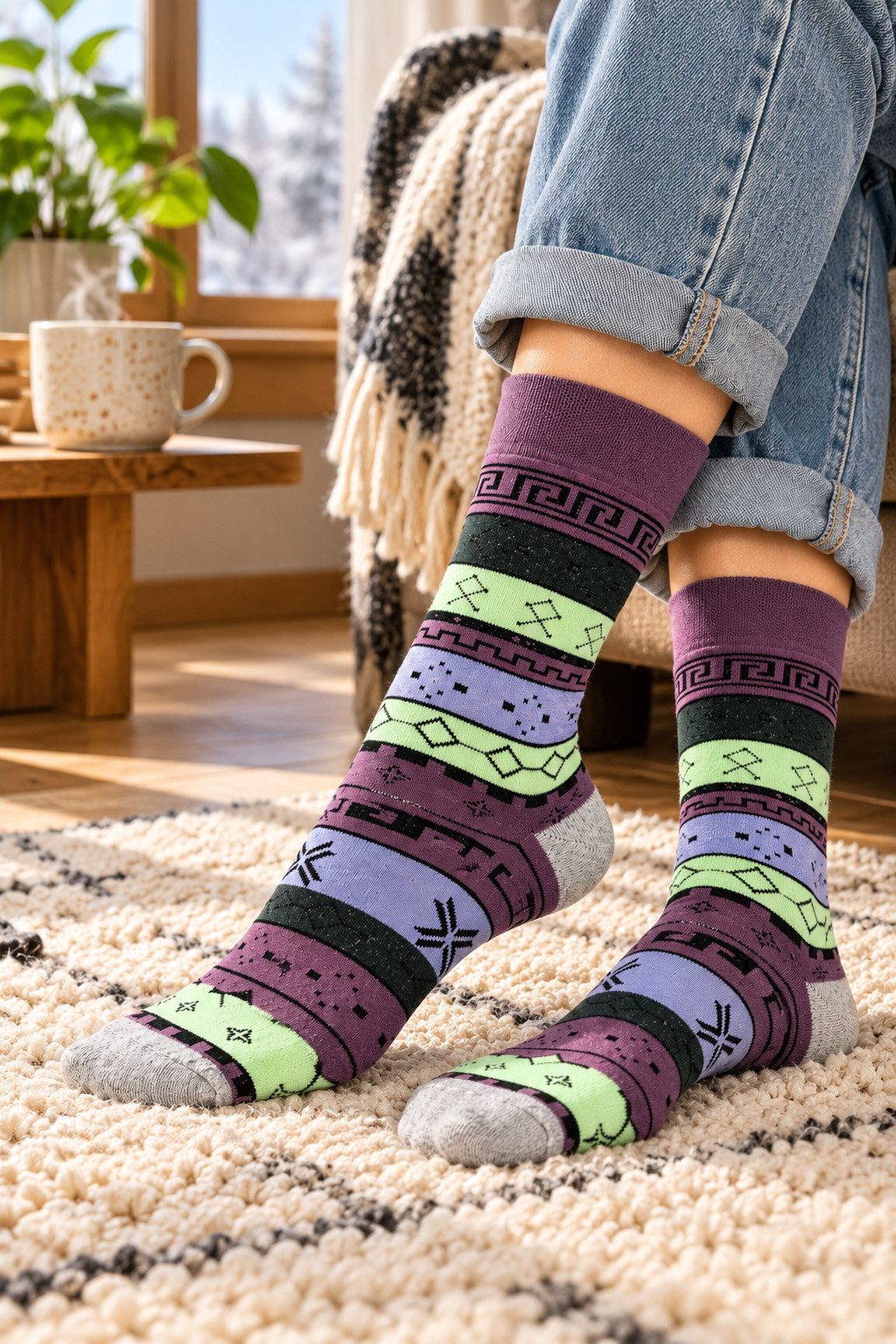 Chili Lifestyle Thermosocken COLOR 6 Paar – Extra warme Wintersocken Damen & Herren (Multipack, 6-Paar, Bunte Baumwollsocken mit Vollfrottee, Weichbund & flache – Bild 4 von 5
