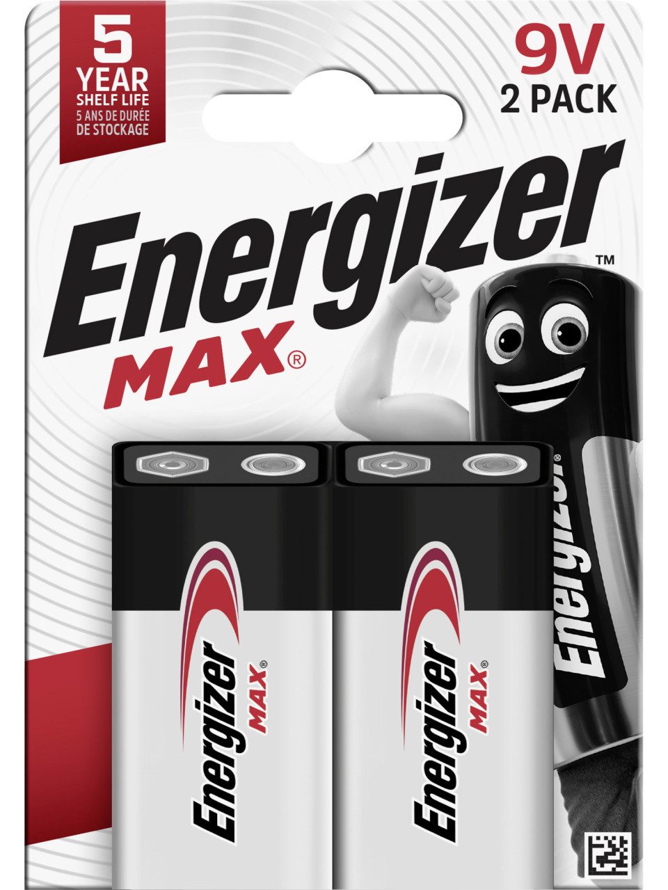 Energizer Max Alkaline E-Block Batterie 9 V, 2er Batterie