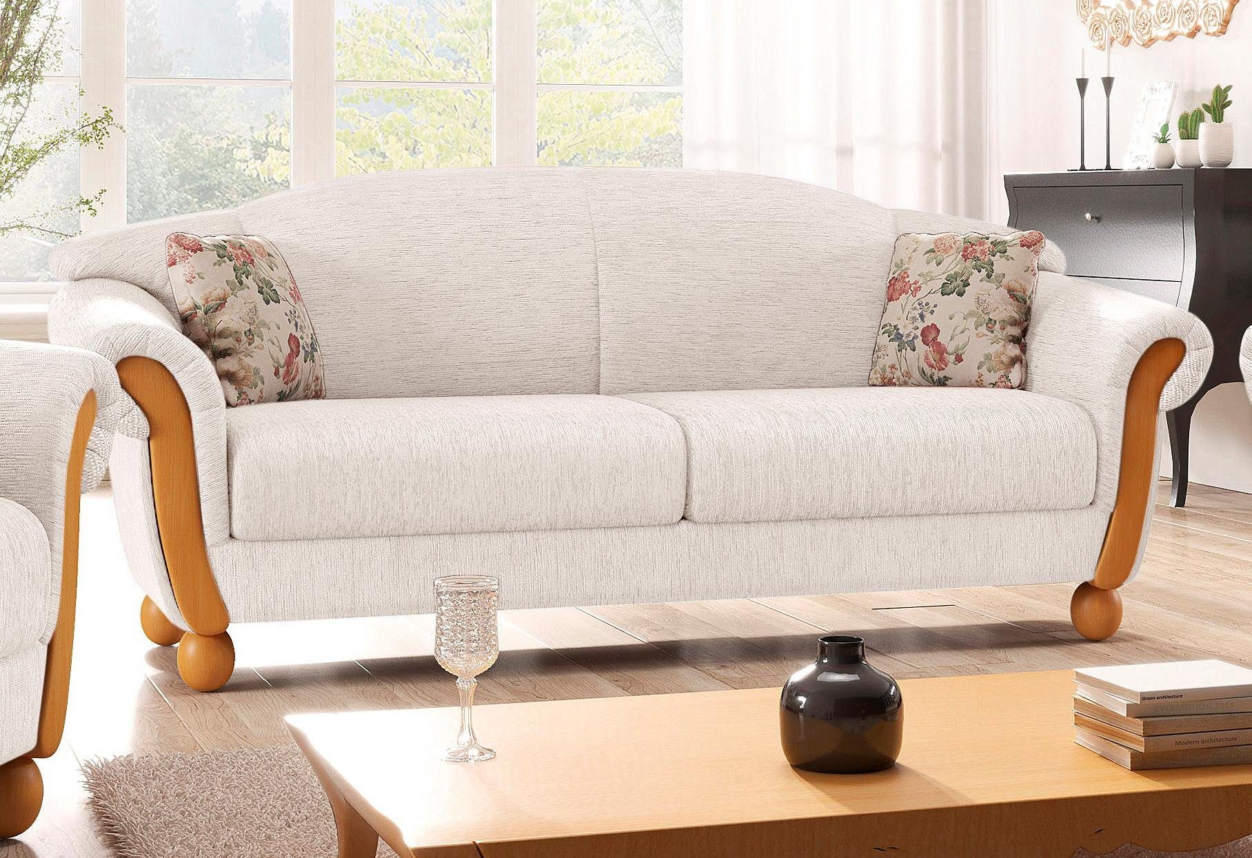 Home affaire 3-Sitzer "Milano, bequemes Sofa mit geschwungenen Armlehnen, L günstig online kaufen