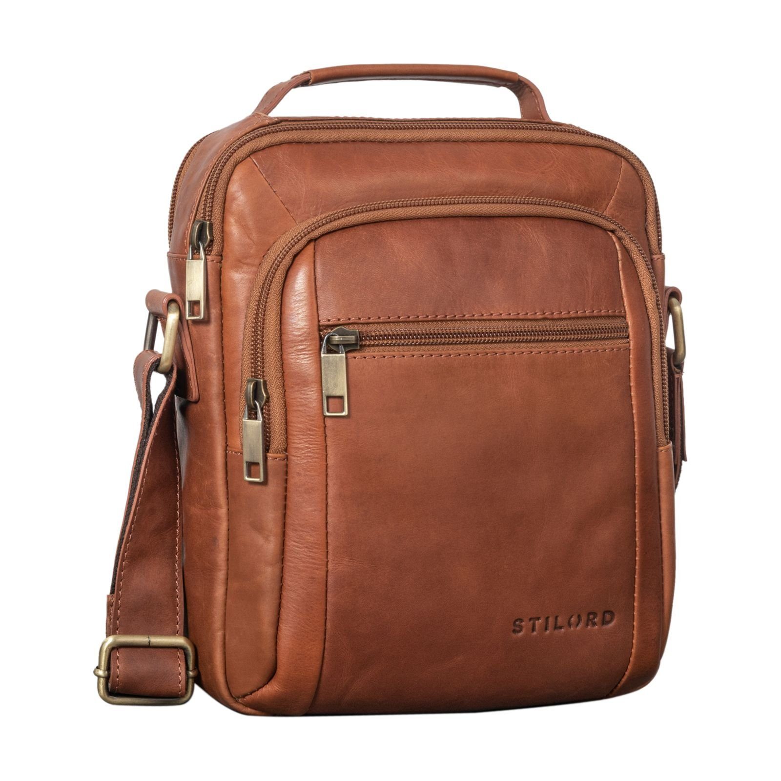 STILORD Schultertasche "Lucky" Umhängetasche Herren Klein Leder Handtasche