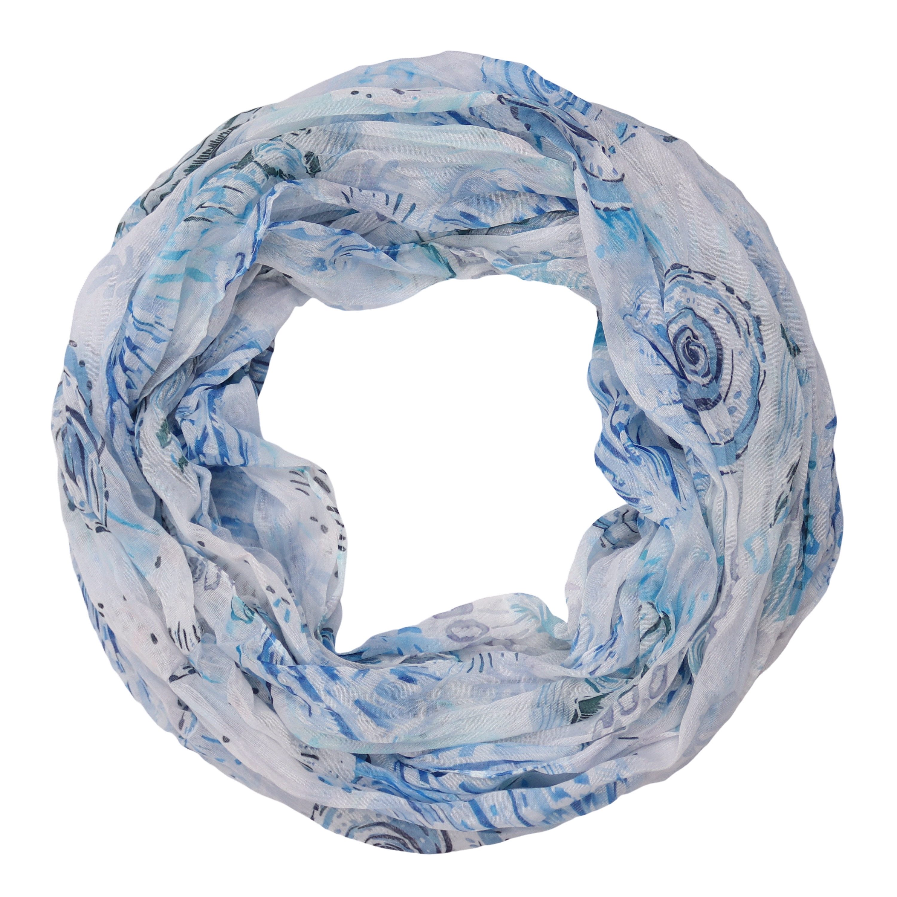 MIRROSI Loop Damen Schal mit Unterwasserwelt-Muster Weich Schlauchschal, (Zweimal um den Hals wickelbar, ca.45x75cm), Damen Halstuch ideal für Frühling, Sommer oder Herbst