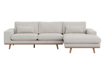 Home affaire Ecksofa Torino B/T/H: 282/151/81 cm, L-Form, edler Holzrahmen, incl. Zierkissen, auch in Bouclé