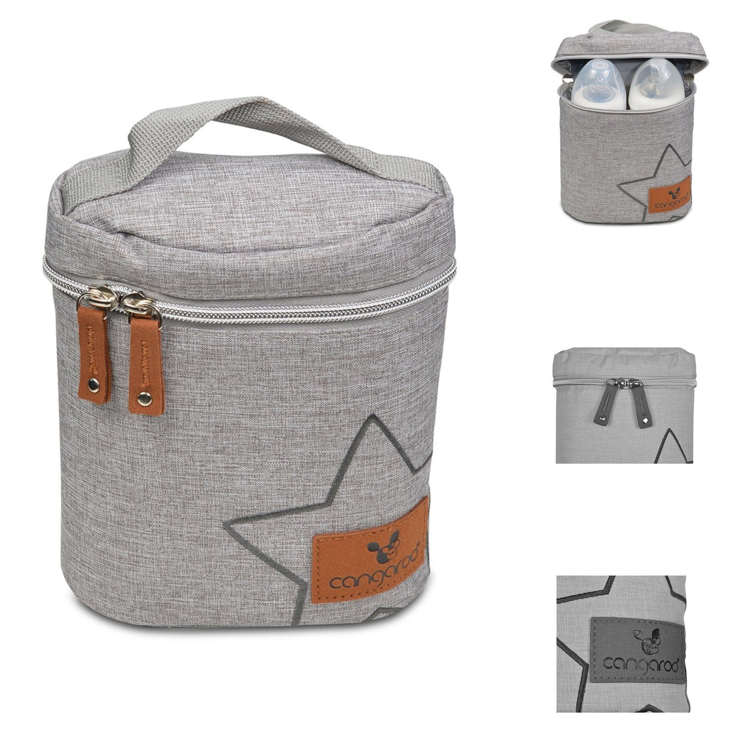 Cangaroo Wickeltasche Thermotasche Charlie Thermobox (1-tlg), Thermoskanne, Auslaufsicher, Teesieb, Edelstahl