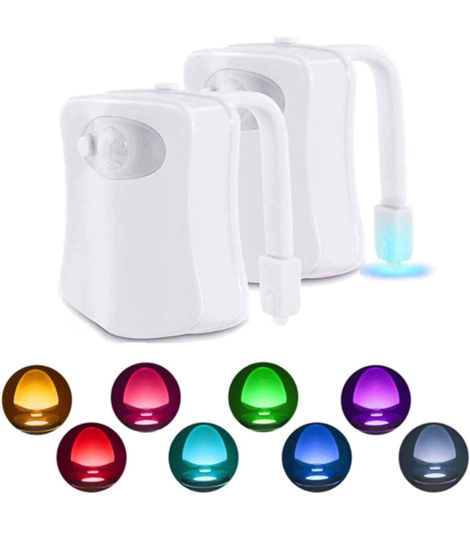 Ailiebe Design LED Nachtlicht WC-Nachtlicht Toilettensitzlampe 16 Farben Bewegungssensor, LED fest integriert, für WC Toiletten Badezimmer Toilettennachtlicht 2er Set