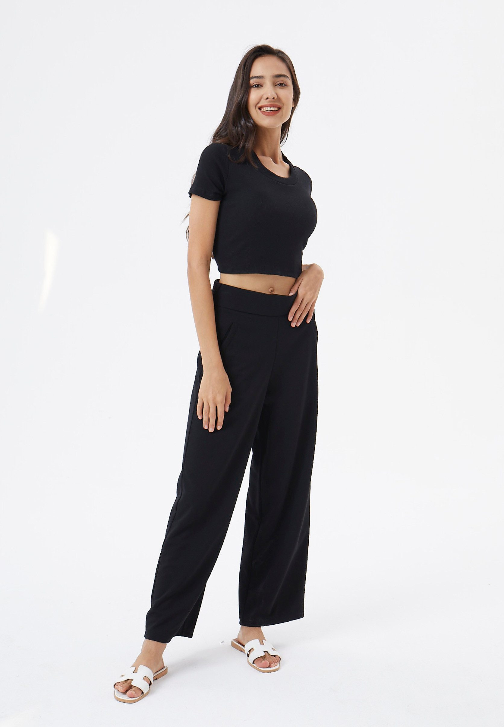 Aiki Keylook T-Shirt Waitforu (1-tlg) im Crop Schnitt