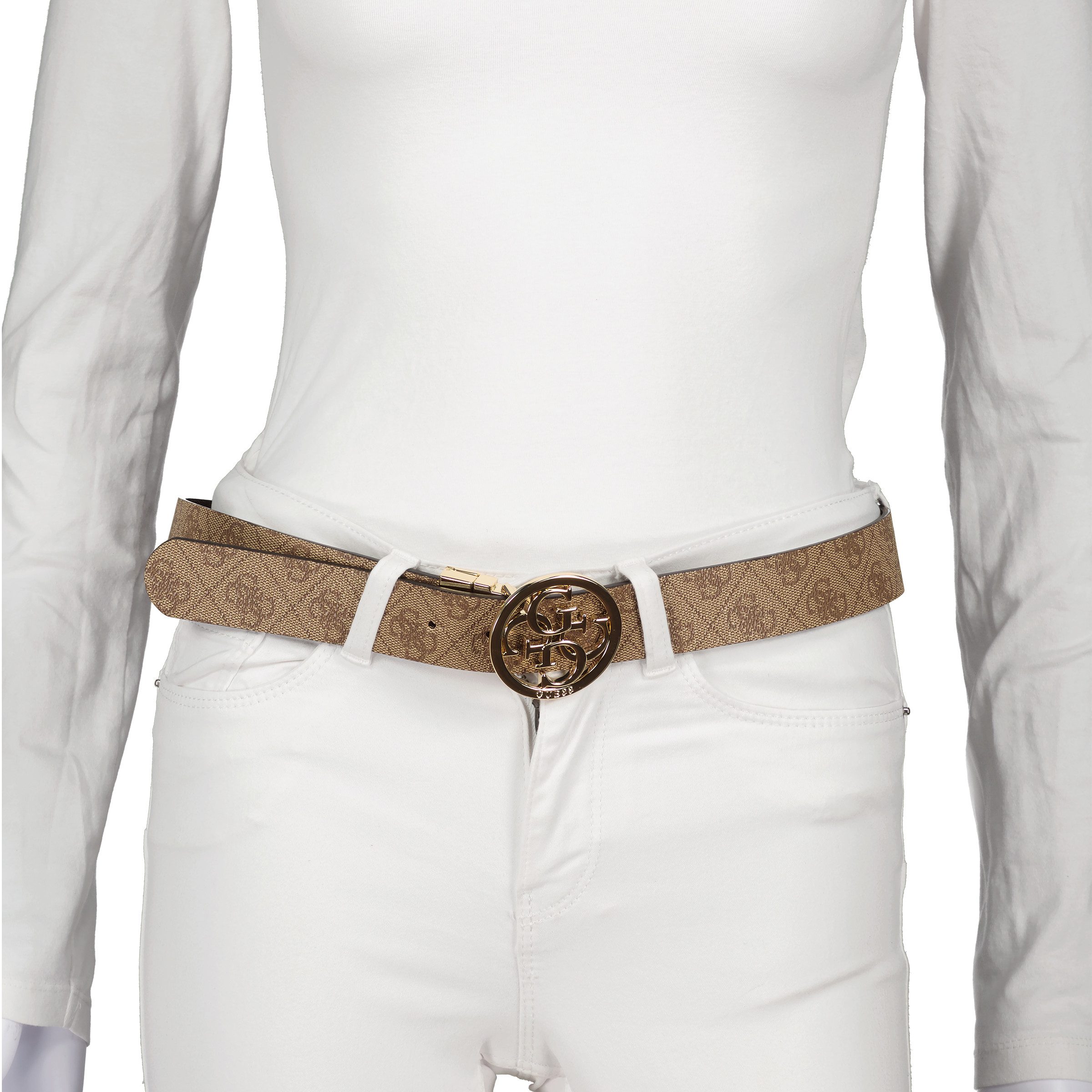 Guess Ledergürtel Nolana 4g-logo