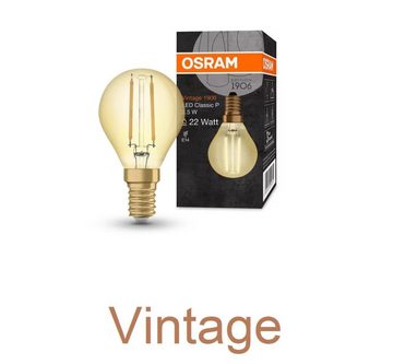 Osram LED-Leuchtmittel LED VINTAGE E14 GLÜHBIRNE GOLD, E14