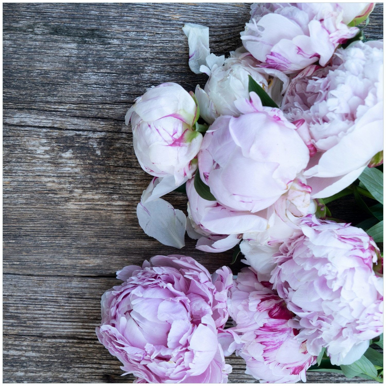 Wallario Möbelfolie Pinke Blumen auf Holz
