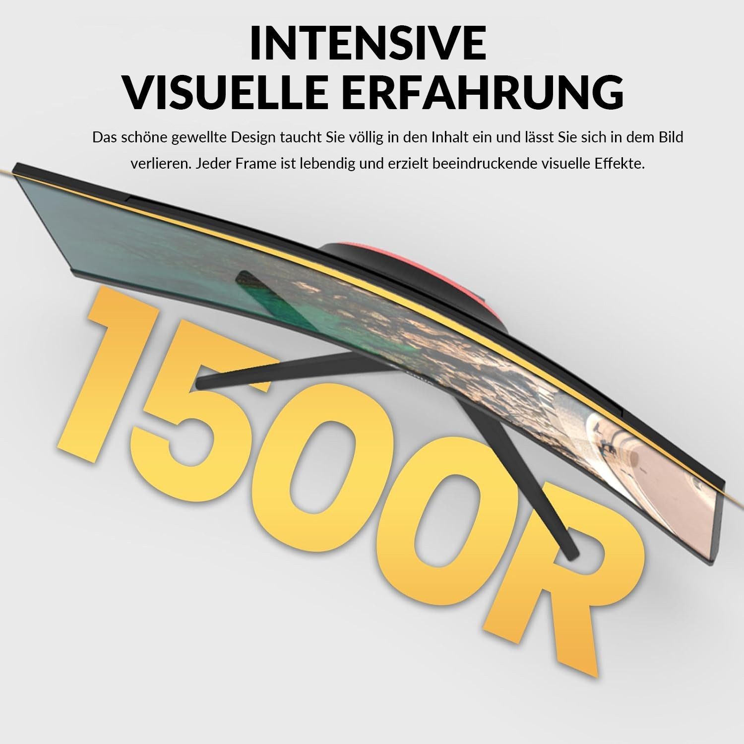 CRUA CRUA 30 Zoll Ultrawide Curved Monitor Gaming-Monitor (21:9 WFHD, 99% sRGB, 100Hz, 1500R)