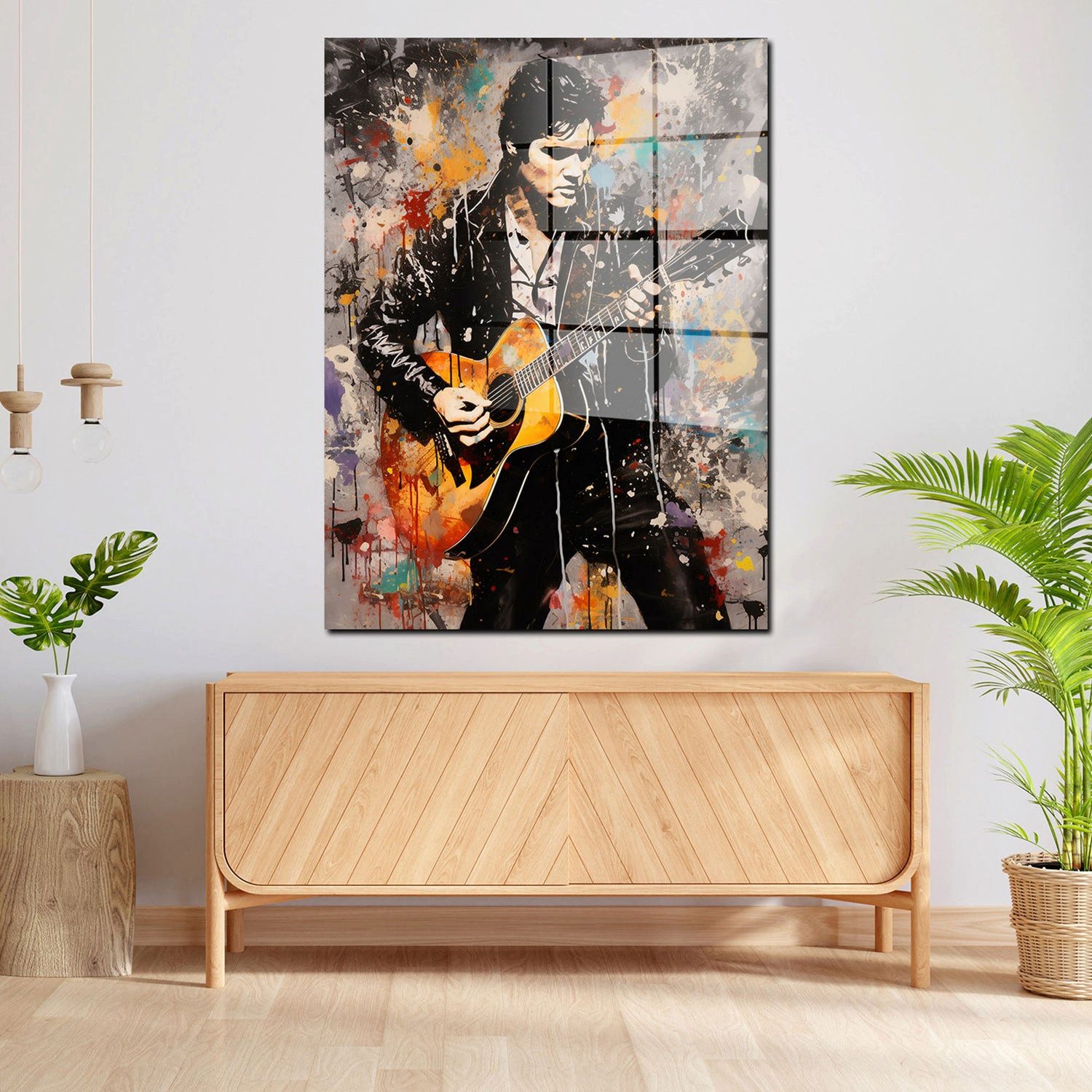 Artedinoi Acrylglasbild Pop Art Musiker King Acrylglas Wandbild Bild Wanddeko Wohnzimmer XL