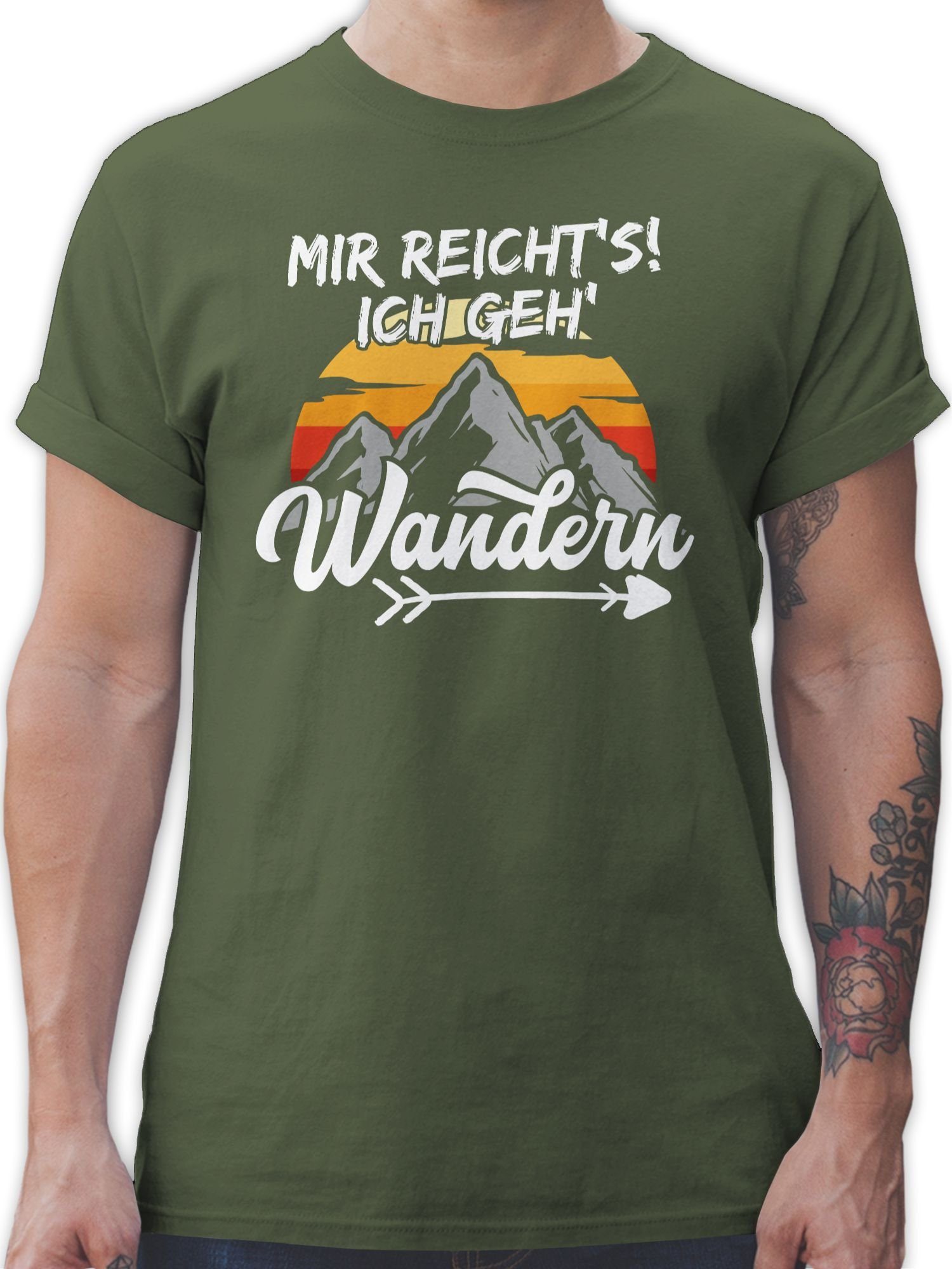 Shirtracer T-Shirt Mir reicht's ich geh wandern - Pfeil - retro Hobby Outfit 01 Army Grün