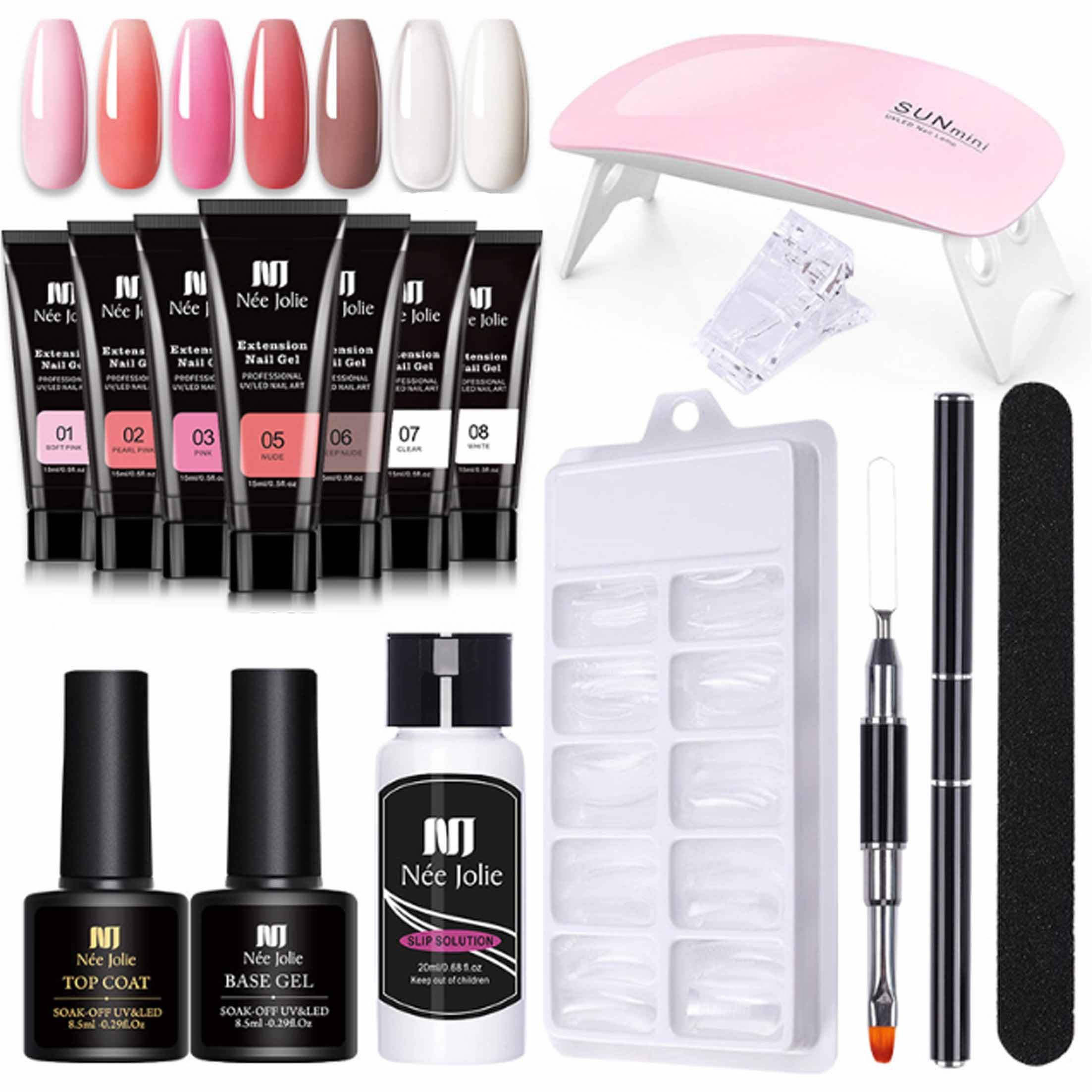 KINSI UV-Nagellack-Set Nagelverlängerungs-Gel-Set mit 6W-Nagellampe, komplettes Werkzeug-Set, Vegane, cremige, schnell trocknende, vegane Formel