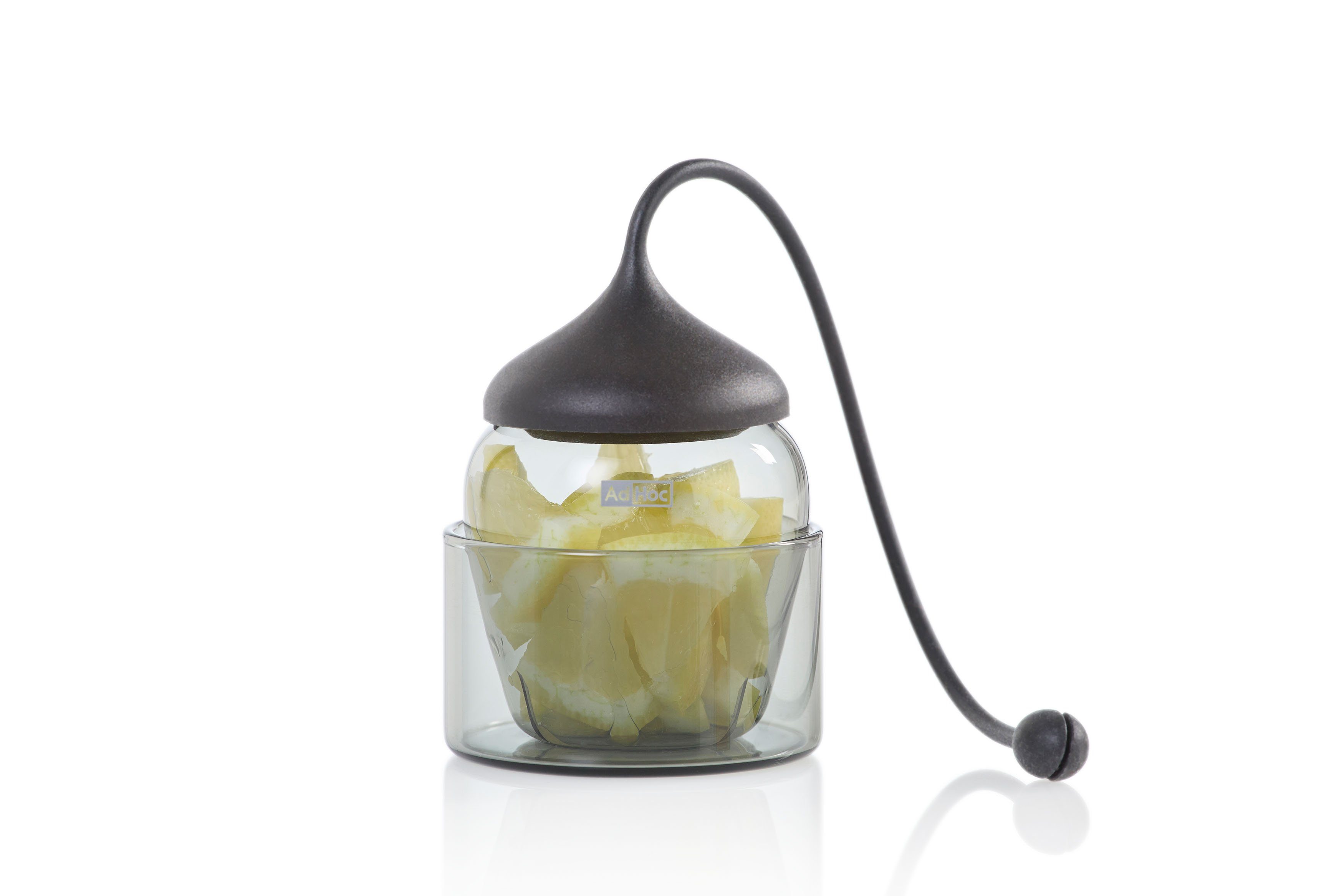 AdHoc Teesieb Glas-Teefilter Fusion, Glas, Silikon, (1-St), perfekt für großblättrige Teesorten oder Gewürze