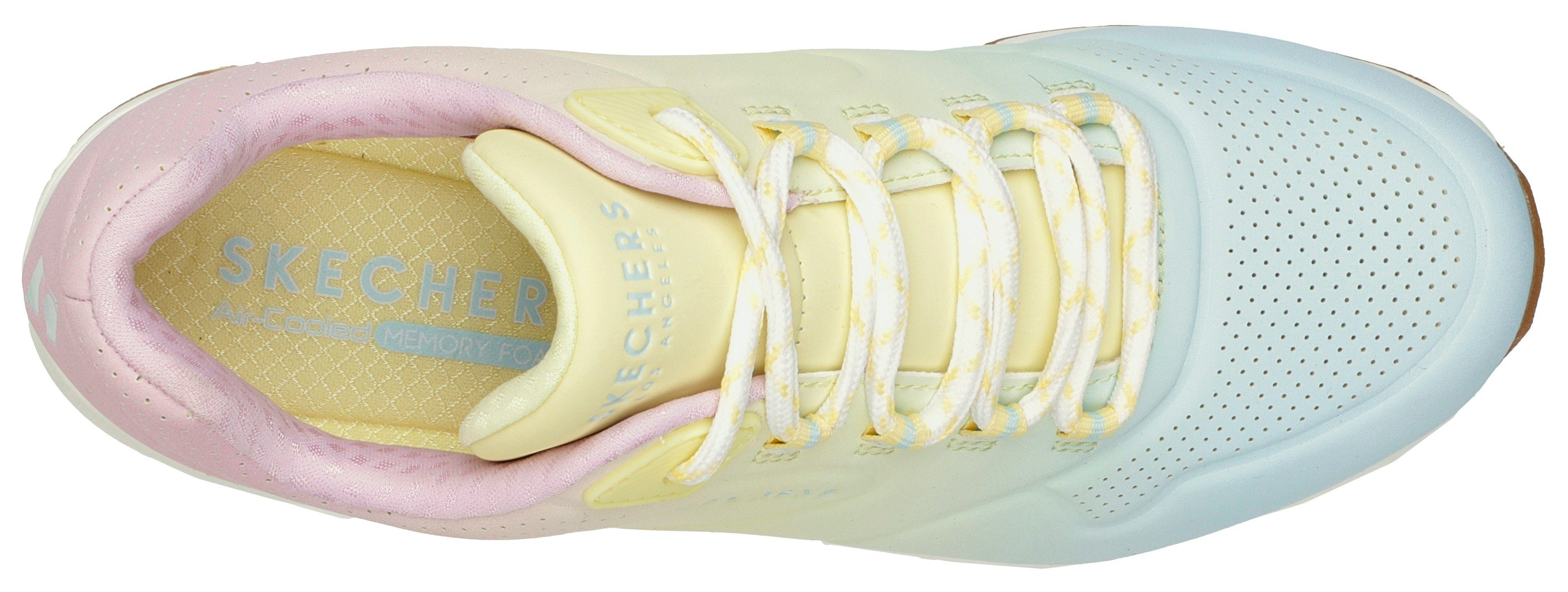 Skechers Farbkombi leuchtender in 2 UNO Sneaker weiß-kombiniert OMBRE AWAY