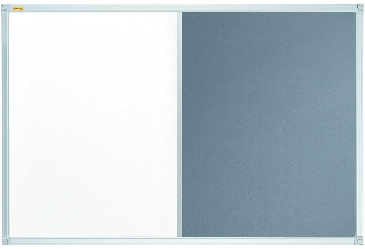 FRANKEN Wandtafel Kombitafel X-tra!Line Whiteboard/Filz 90x60cm grau