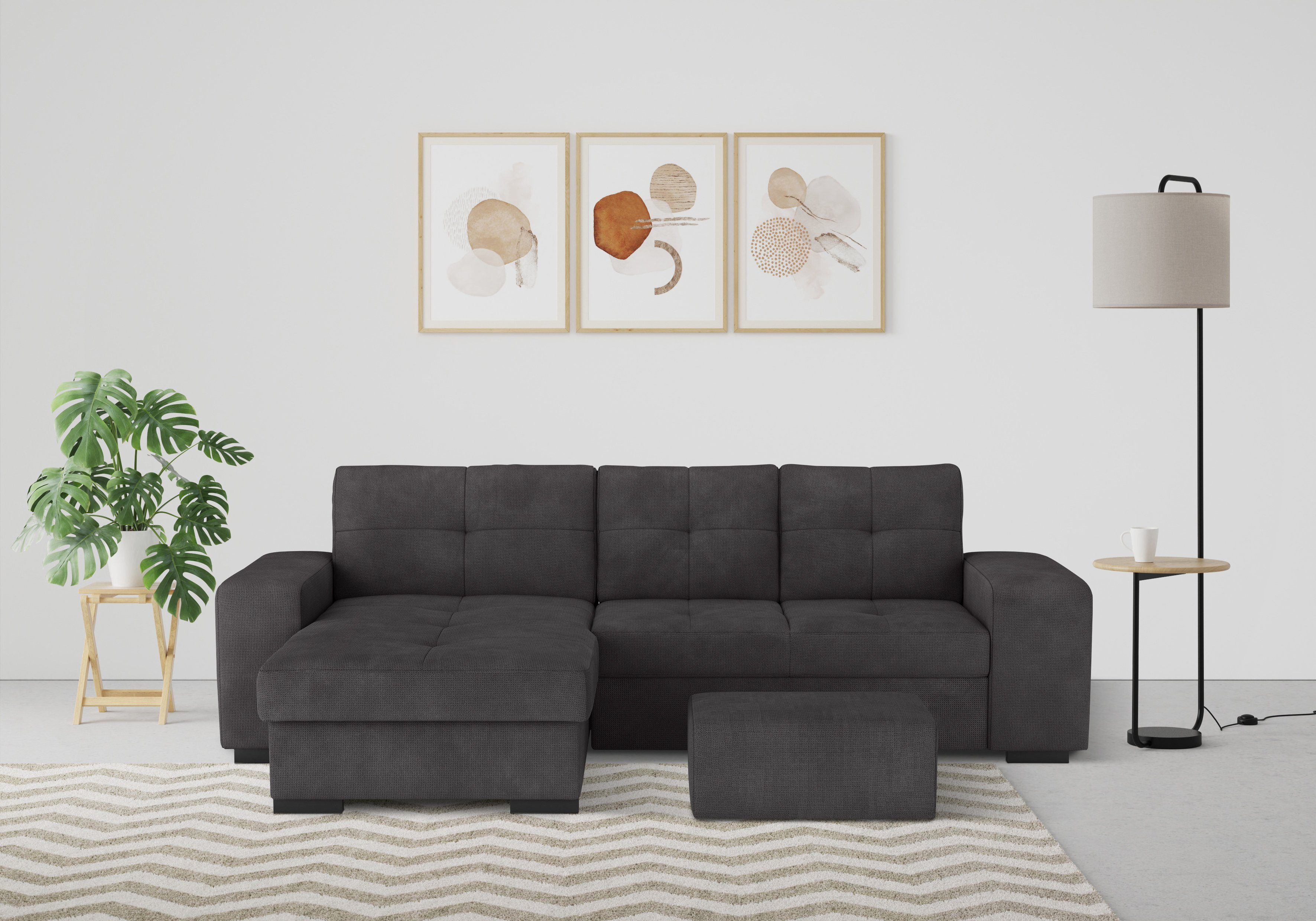 COTTA Ecksofa Mattina L-Form, mit Hocker, günstig online kaufen