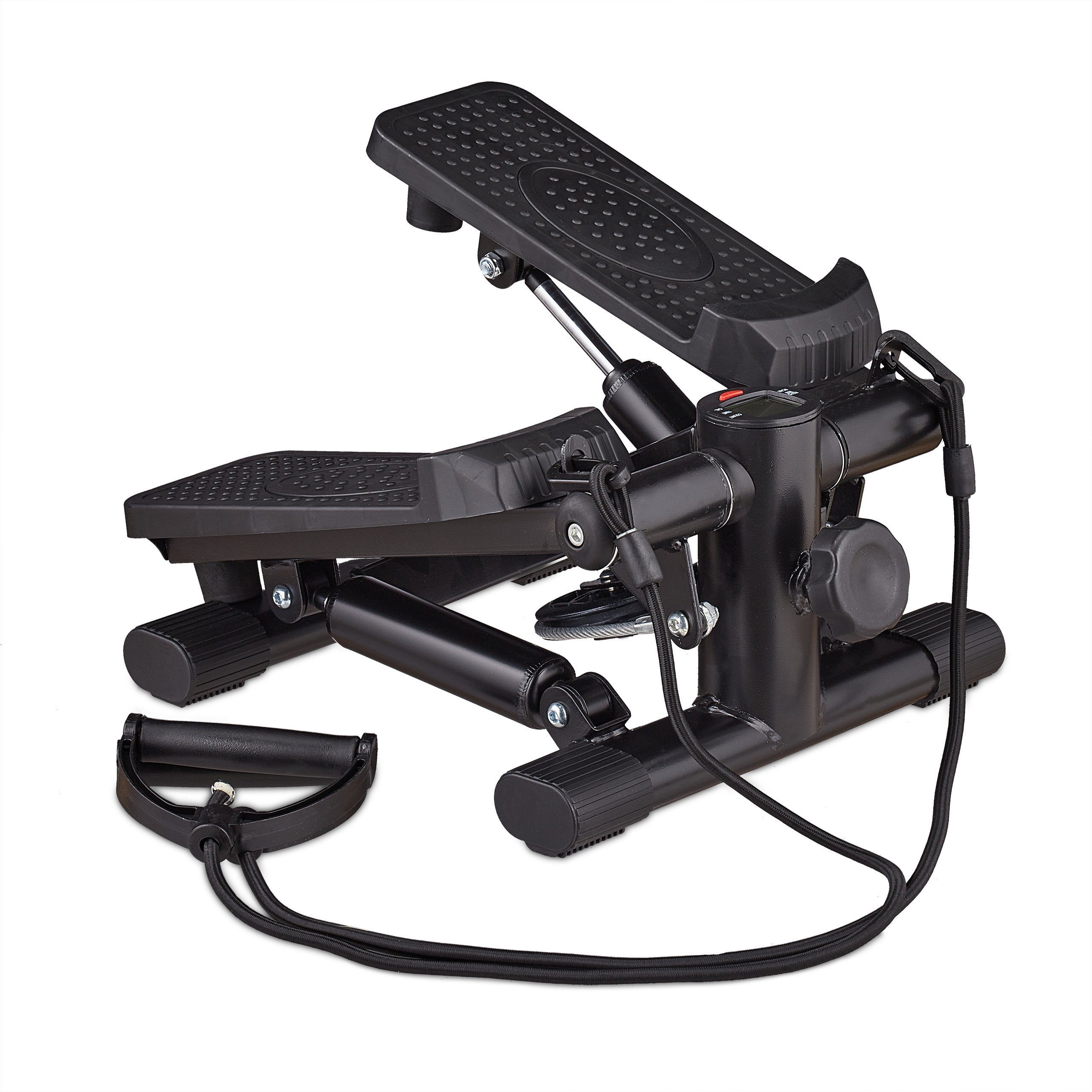 Produktbild von Relaxdays Stepper Mit Expander - Verstellbarer Widerstand, Tacho, Schrittzähler