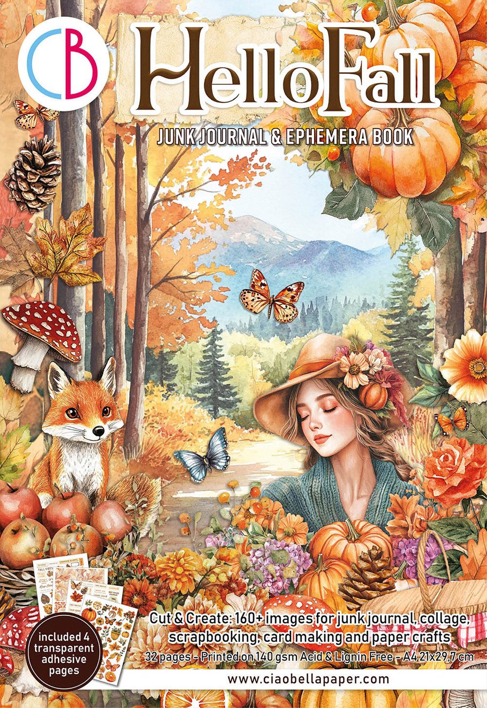 Ciao Bella Motivpapier Hello Fall, 32 Blatt