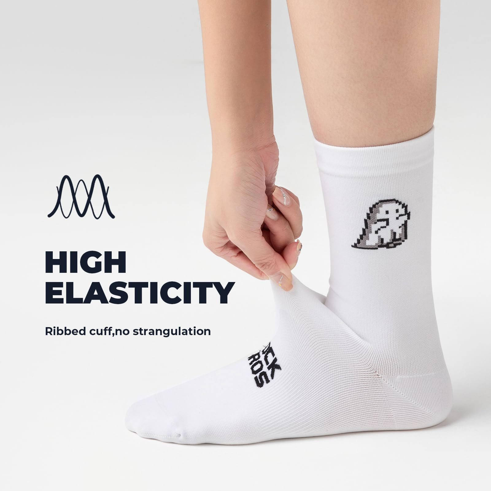 ROCKBROS Sportsocken Rennrad Socken Herren Damen (Fahrrad Socken für Radfahren, Laufen, Fitness, Training) mit Verstärkter Ferse & Rutschfestem Schaft