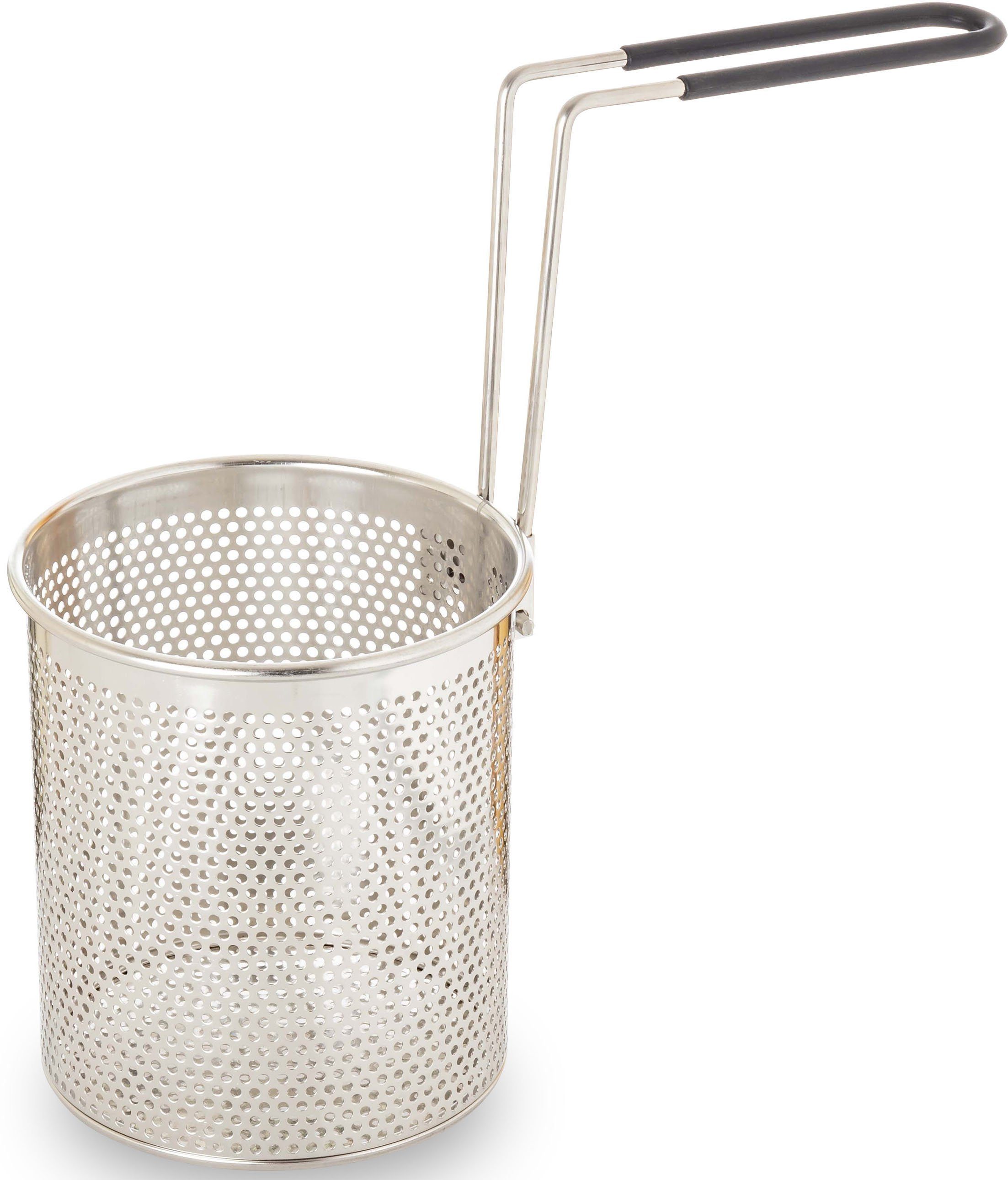 HENSSLER SCHNELLE NUMMER Nudelsieb Ø 14 cm, Pasta- und Gemüsesieb mit Soft-Touch-Griff, Edelstahl, (1-St), mit Henkel zum Ein- und Ausklappen, ein Alleskönner in der Küche
