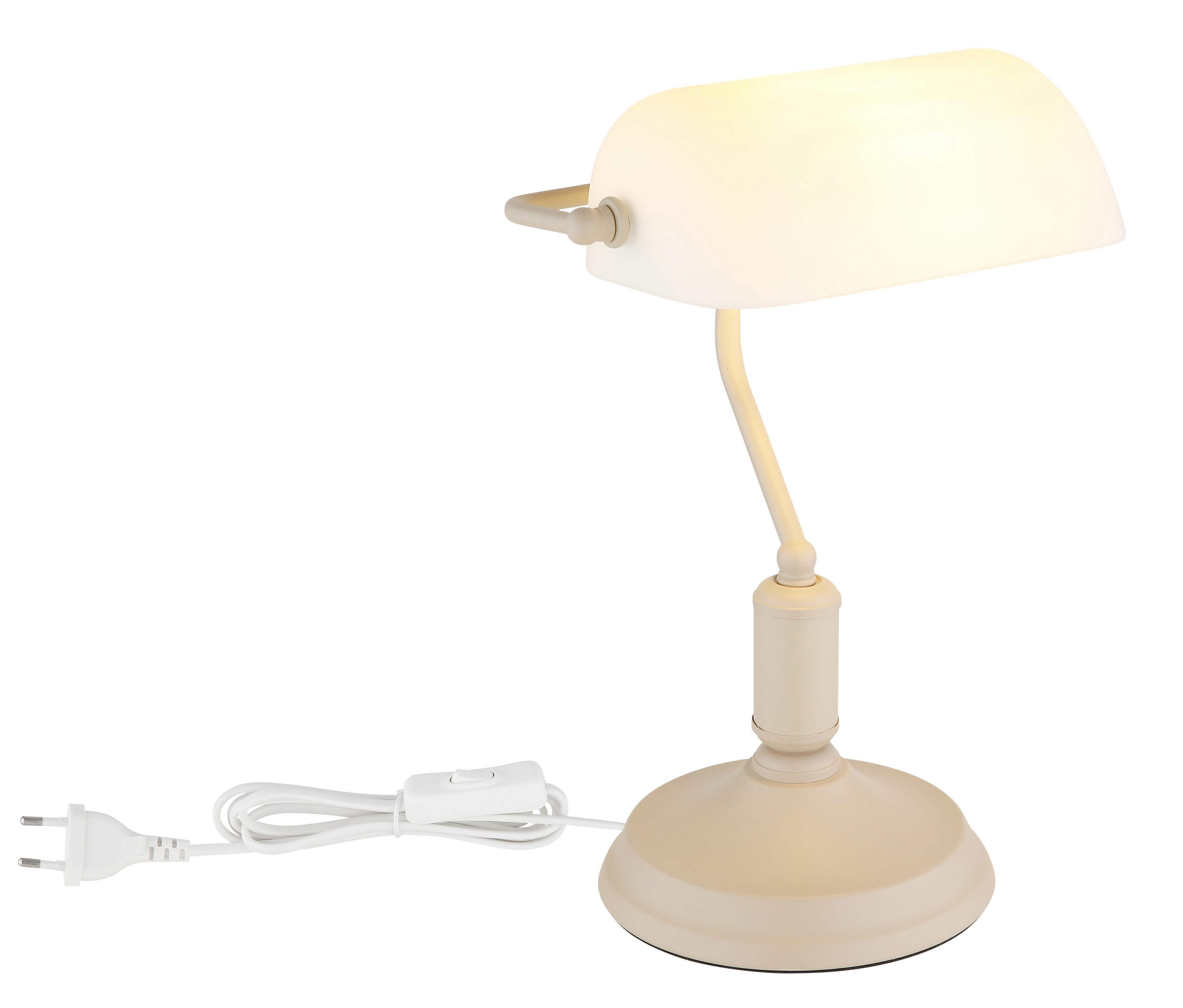 OTTO home Tischleuchte Lirria Bankerslamp, Ein-/Ausschalter, ohne Leuchtmittel, Wippschalter am Kabel, Bankerlampe, beige, Vintage – Bild 5 von 5