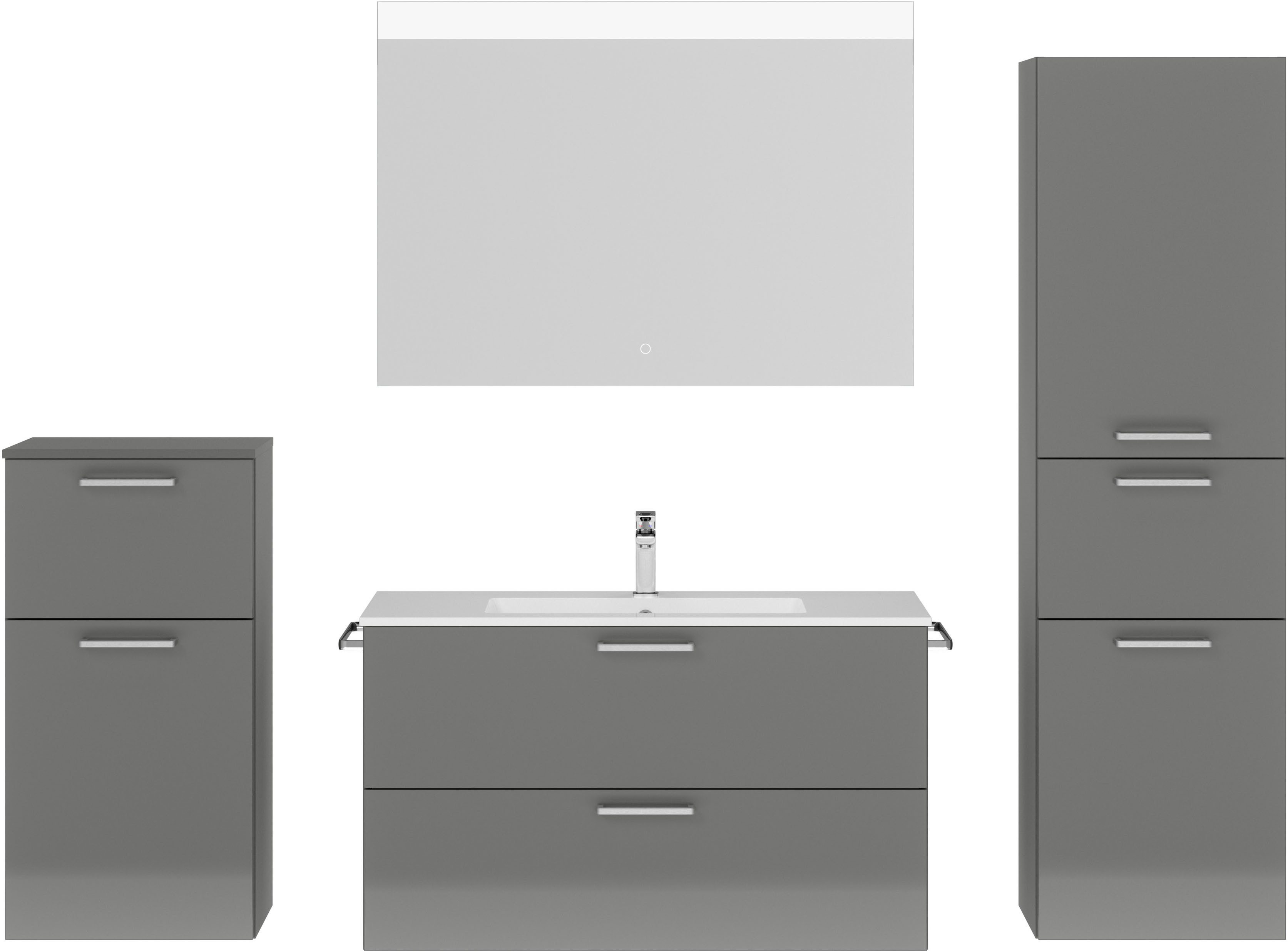 nobilia® Badmöbel-Set Tolvina, (4-St., vormontiert, mit günstig online kaufen