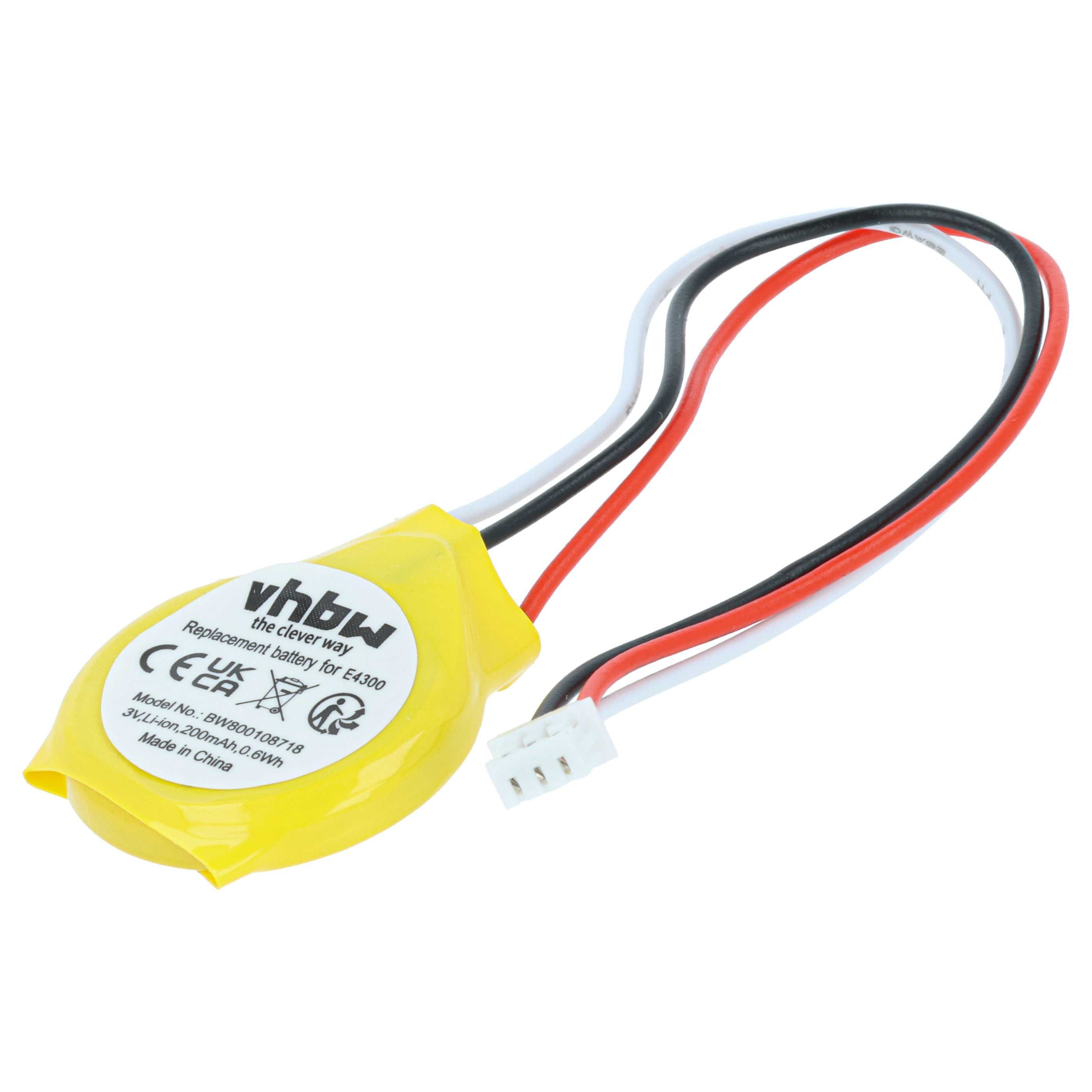 vhbw Akku passend für Medion MD42200 Notebook (200 mAh, 3 V, Li-Ion) Akku Akku Li-Ion 200 mAh (3 V, 1 St), Leistungsfähiger Austausch-Akku für PC, Laptop, Barcodescanner