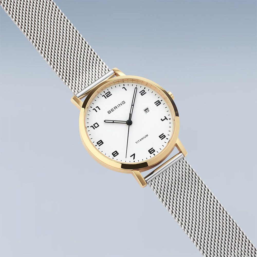 Bering Quarzuhr Bering Titanium gold poliert/gebürstet 18634-010 18634-010, Bering Titanium gold poliert/gebürstet 18634-010