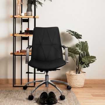 hjh OFFICE Chefsessel Home Office Chefsessel SARANTO Leder mit Armlehnen, Drehstuhl Bürostuhl ergonomisch