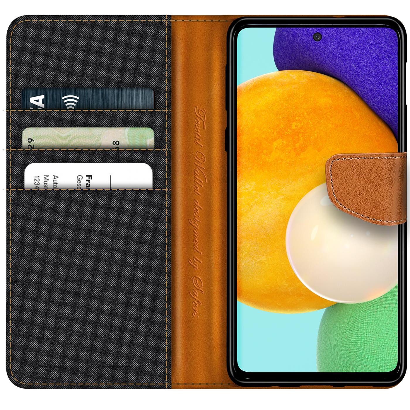 CoolGadget Handyhülle Denim Schutzhülle Flip Case für Samsung Galaxy A52 6,5 Zoll, Book Cover Handy Tasche Hülle für Samsung A52 5G, A52s 5G Klapphülle